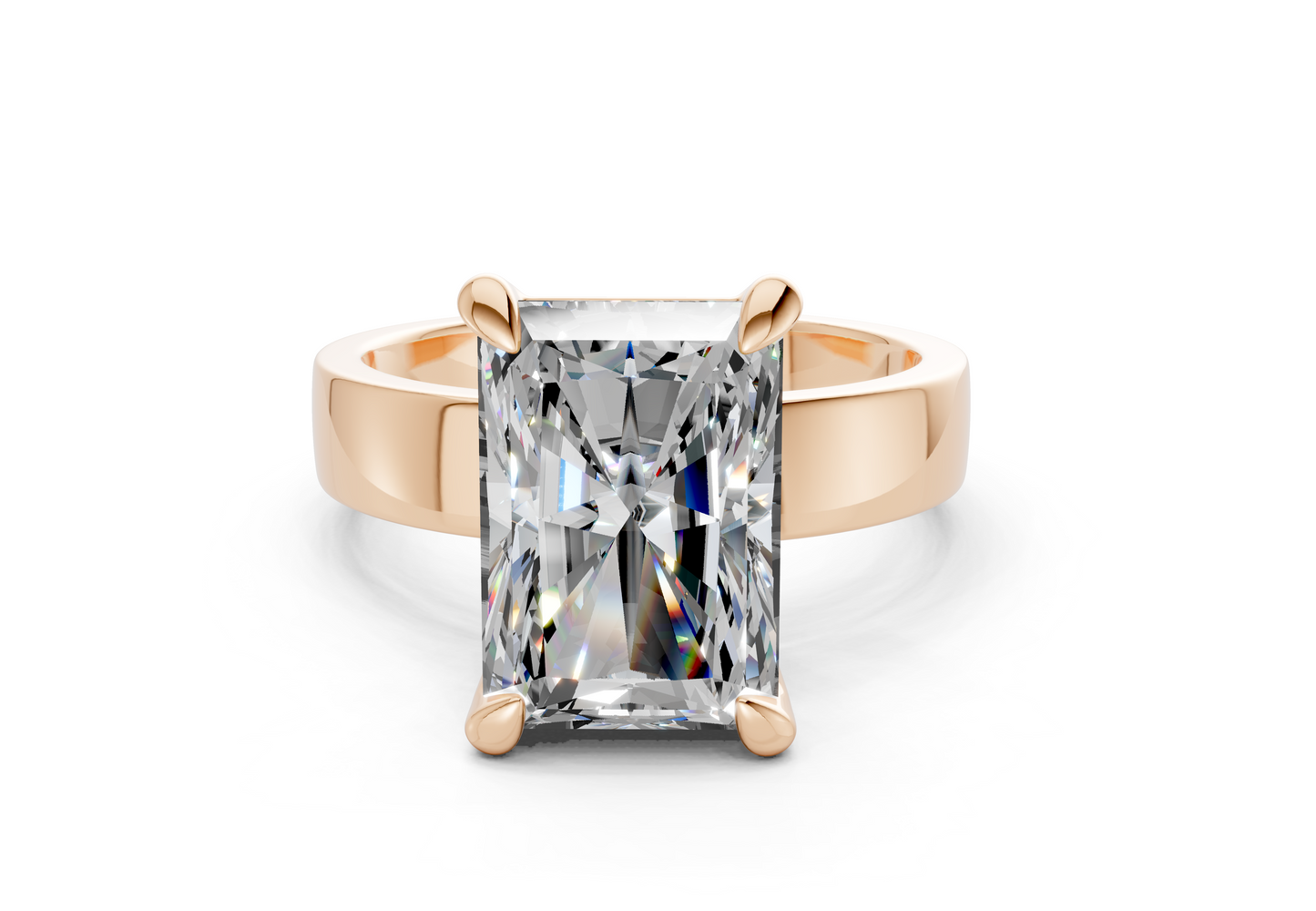 Cascade Diamond Solitaire Radiant Cut 4mm Engagement Ring