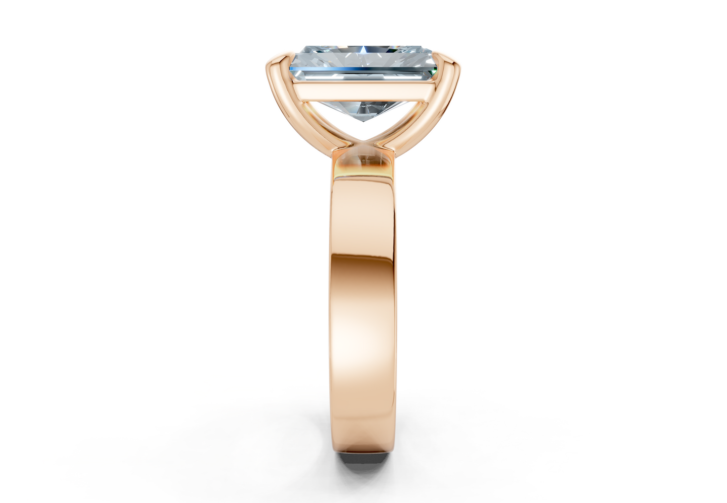 Cascade Blue Diamond Solitaire Radiant Cut 4mm Engagement Ring