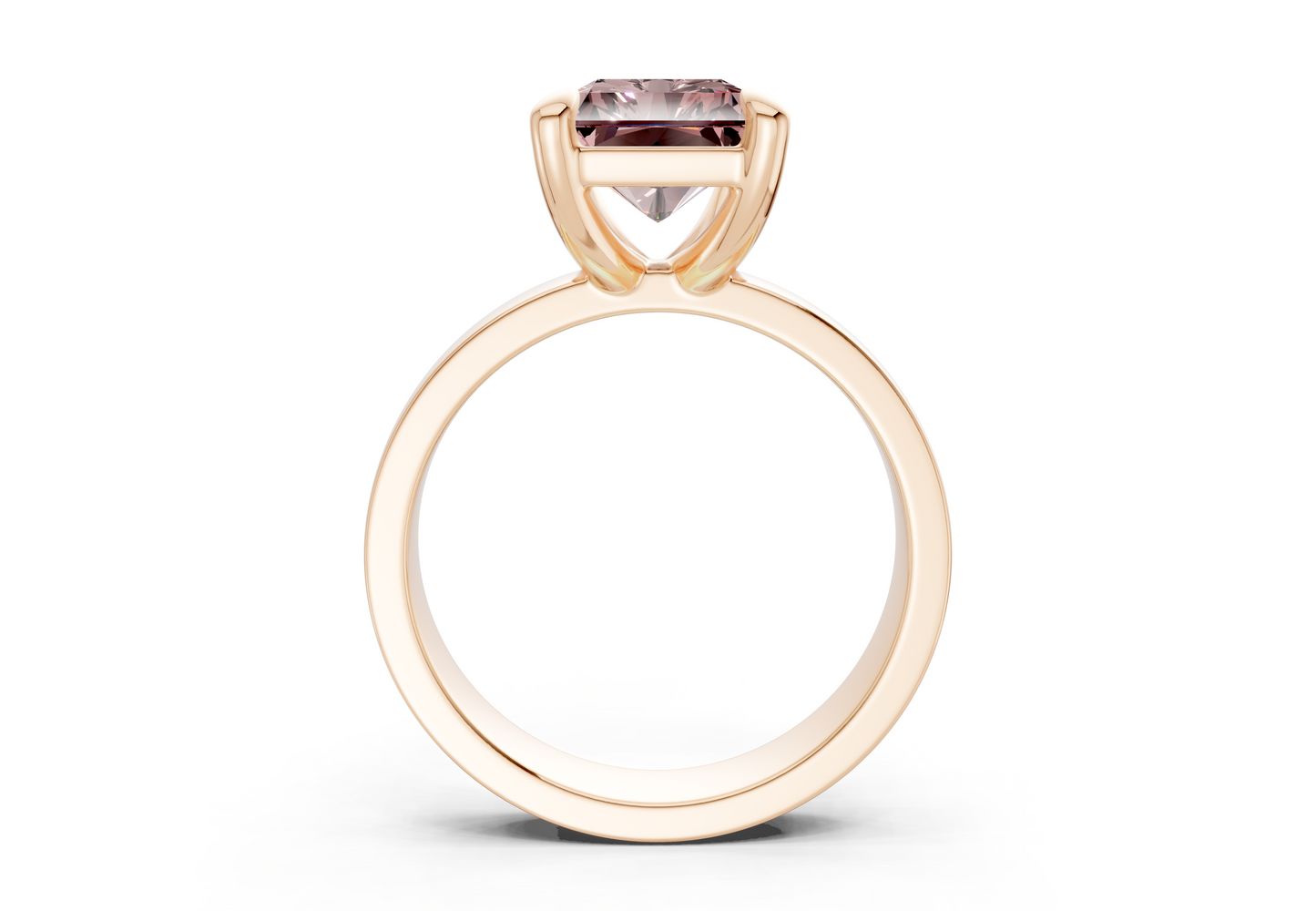 Cascade Pink Diamond Solitaire Radiant Cut 4mm Engagement Ring