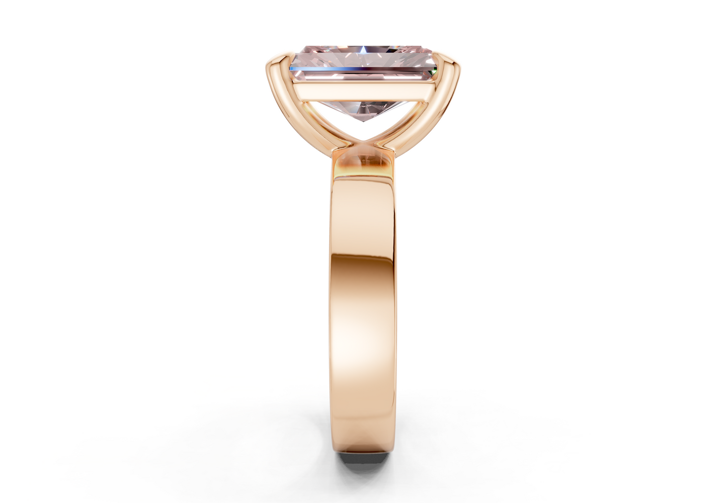 Cascade Pink Diamond Solitaire Radiant Cut 4mm Engagement Ring