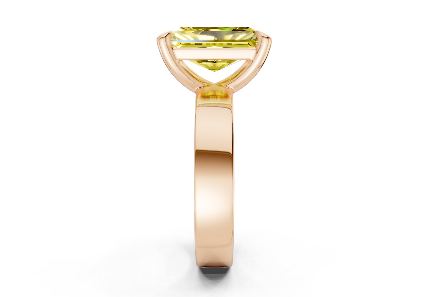 Cascade Yellow Diamond Solitaire Radiant Cut 4mm Engagement Ring