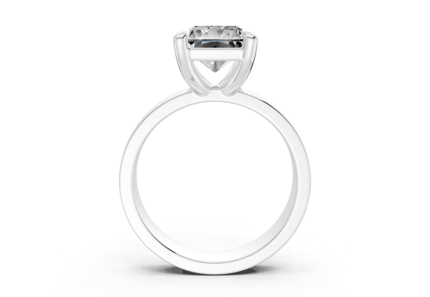 Cascade Diamond Solitaire Radiant Cut 4mm Engagement Ring