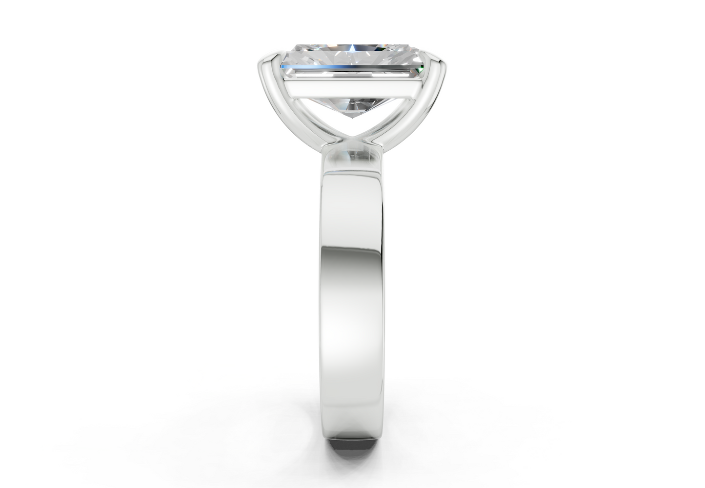 Cascade Diamond Solitaire Radiant Cut 4mm Engagement Ring