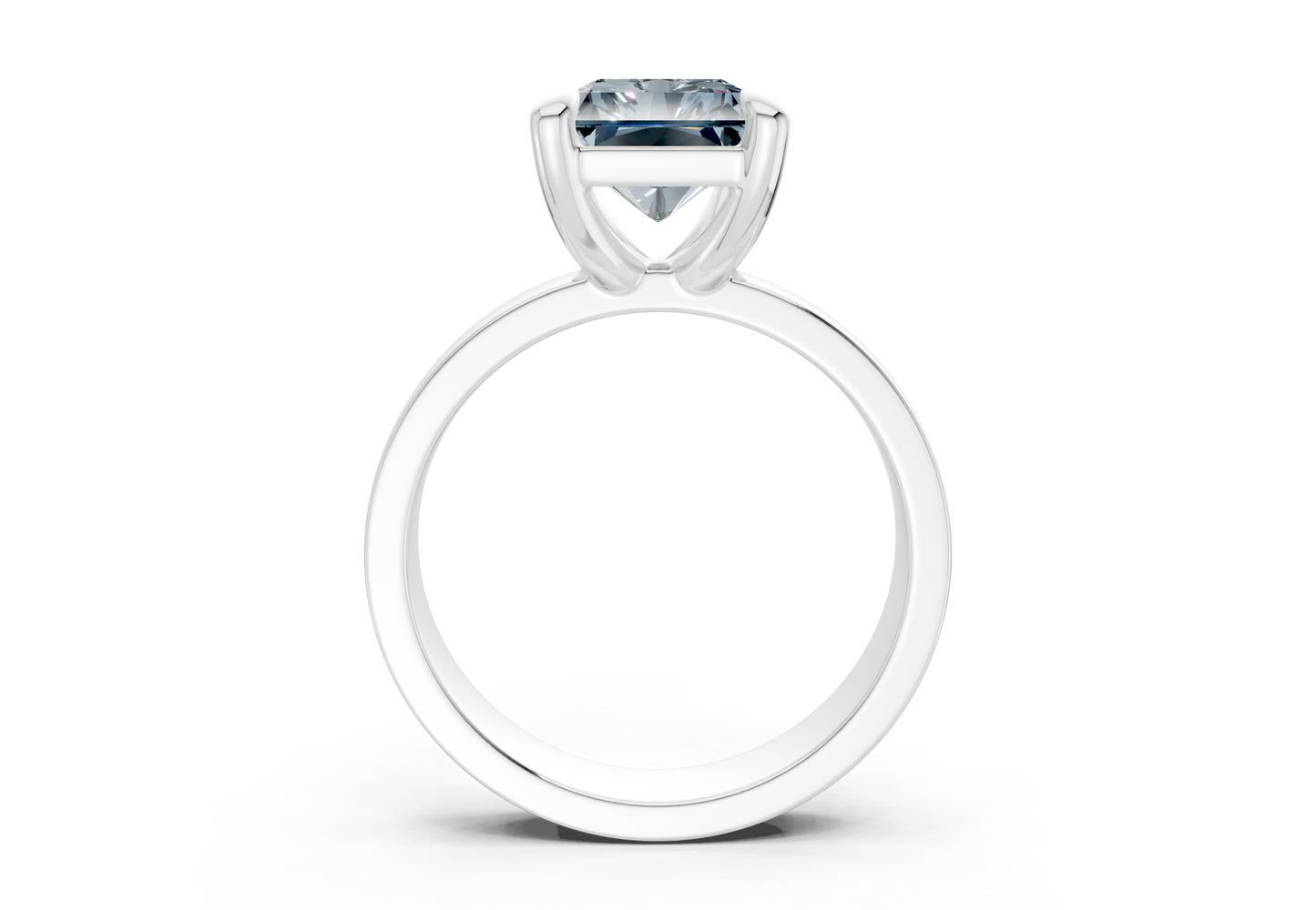 Cascade Blue Diamond Solitaire Radiant Cut 4mm Engagement Ring