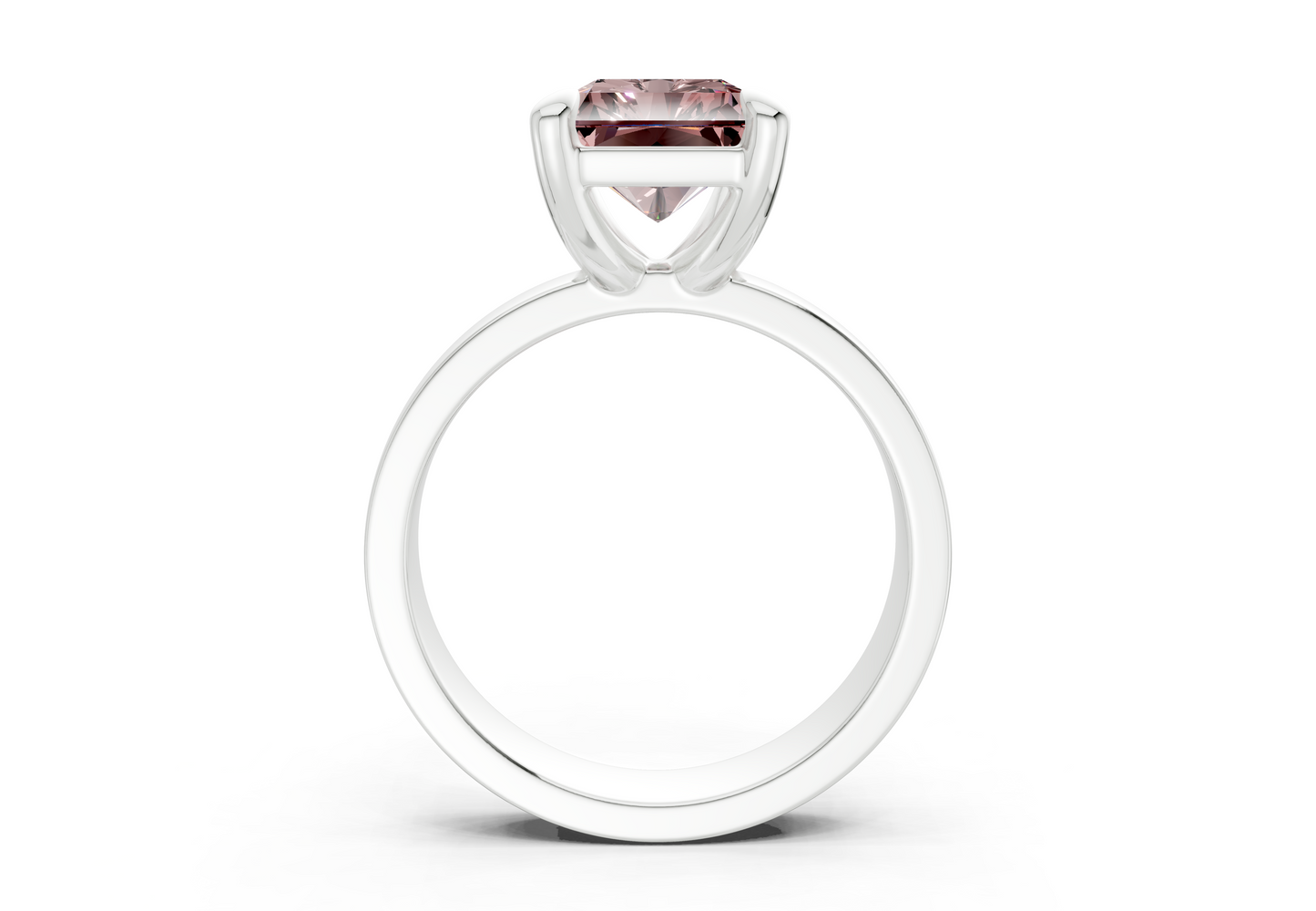 Cascade Pink Diamond Solitaire Radiant Cut 4mm Engagement Ring