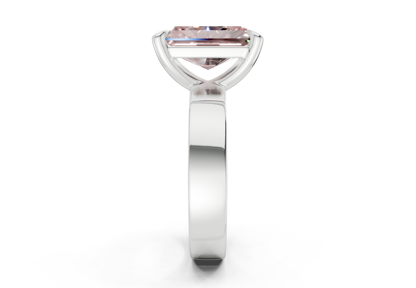 Cascade Pink Diamond Solitaire Radiant Cut 4mm Engagement Ring