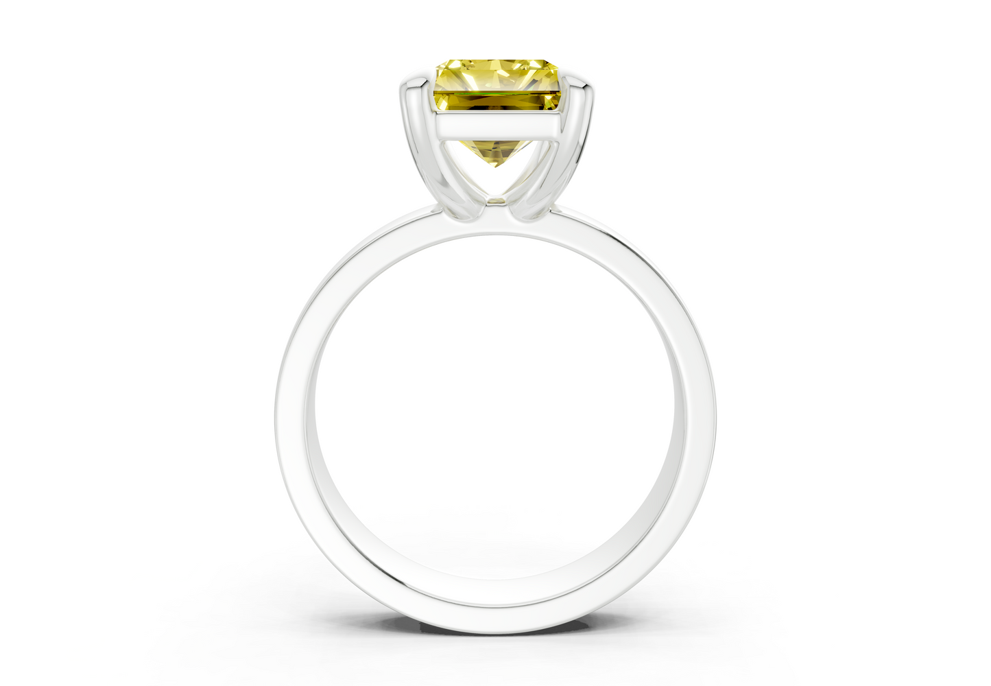Cascade Yellow Diamond Solitaire Radiant Cut 4mm Engagement Ring
