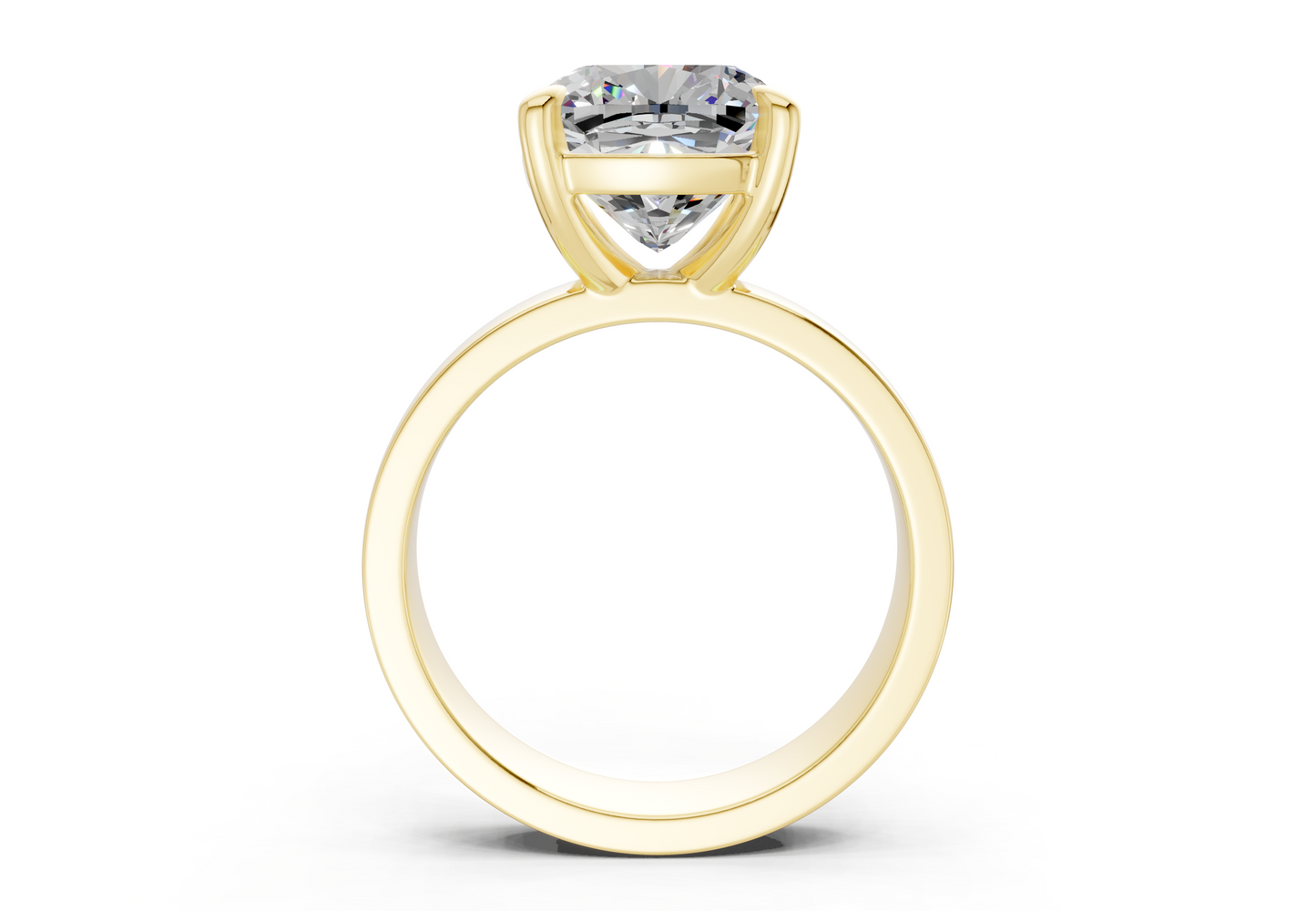 Cascade Diamond Solitaire Cushion Squareuare Cut 4mm Engagement Ring