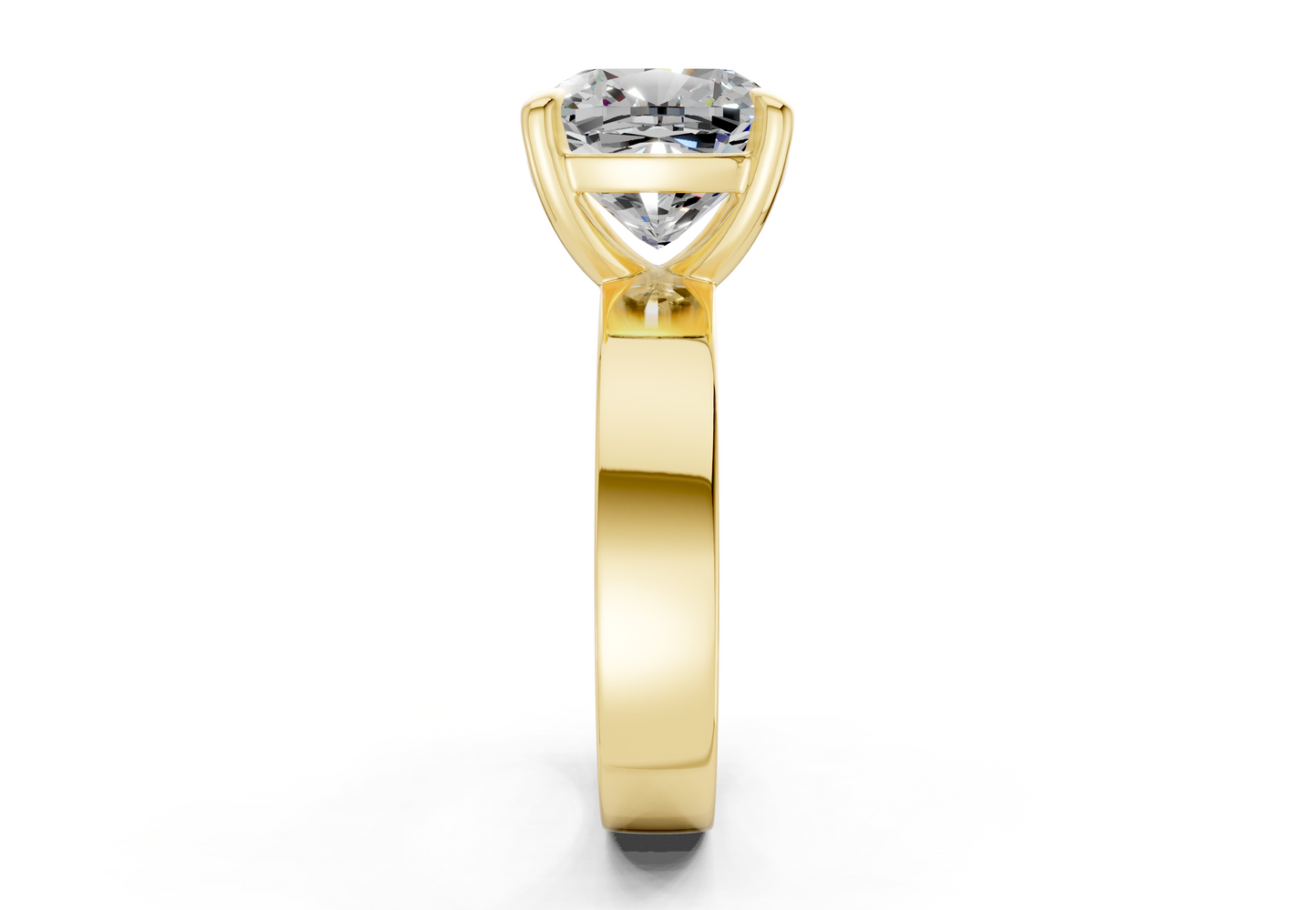 Cascade Diamond Solitaire Cushion Squareuare Cut 4mm Engagement Ring