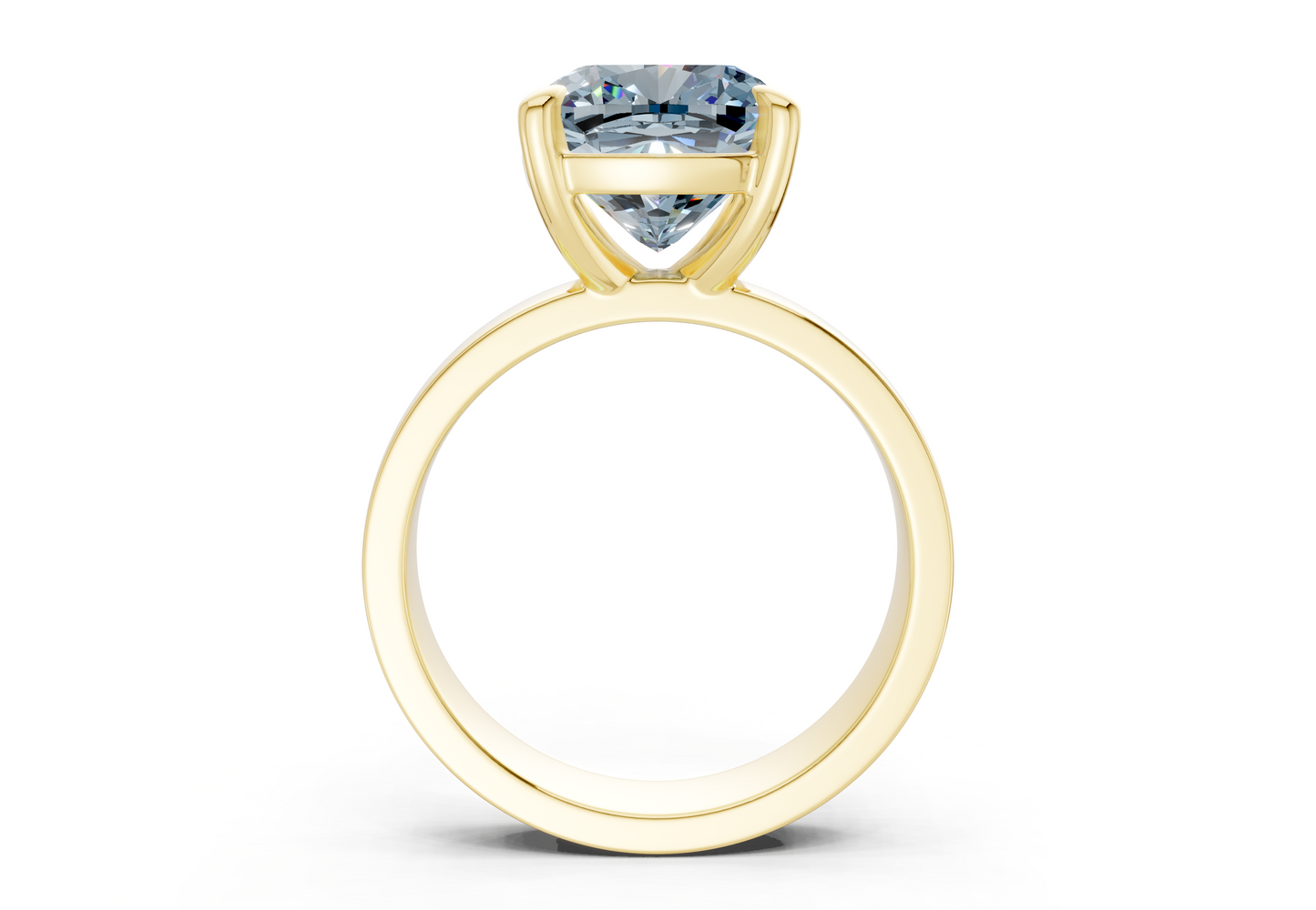 Cascade Blue Diamond Solitaire Cushion Squareuare Cut 4mm Engagement Ring