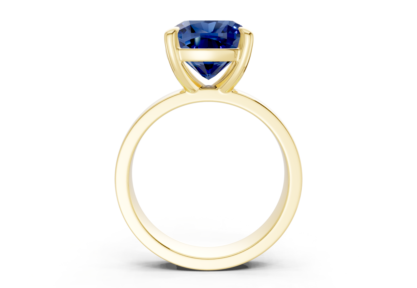Cascade Sapphire Gemstone Solitaire Cushion Squareuare Cut 4mm Engagement Ring