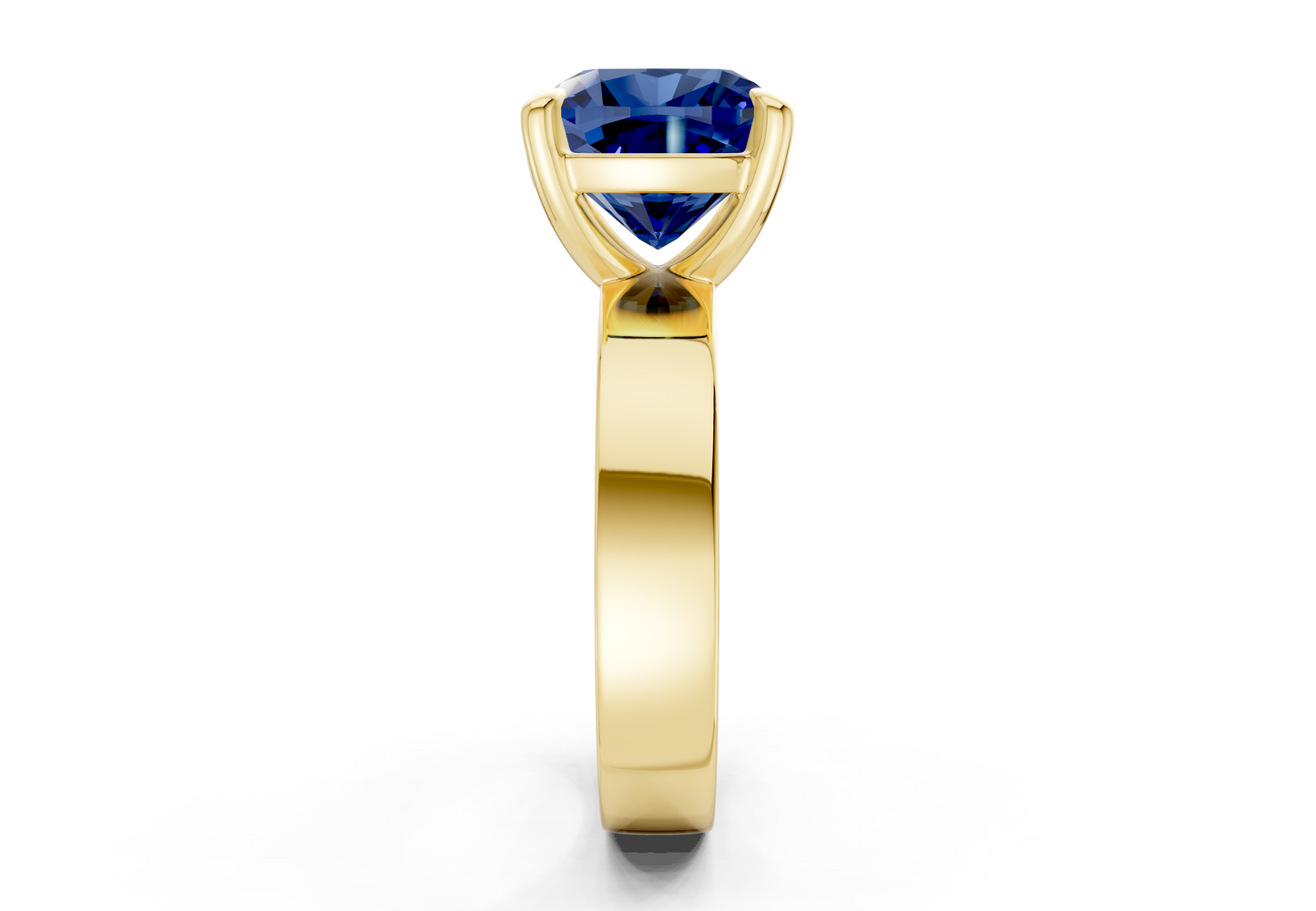 Cascade Sapphire Gemstone Solitaire Cushion Squareuare Cut 4mm Engagement Ring