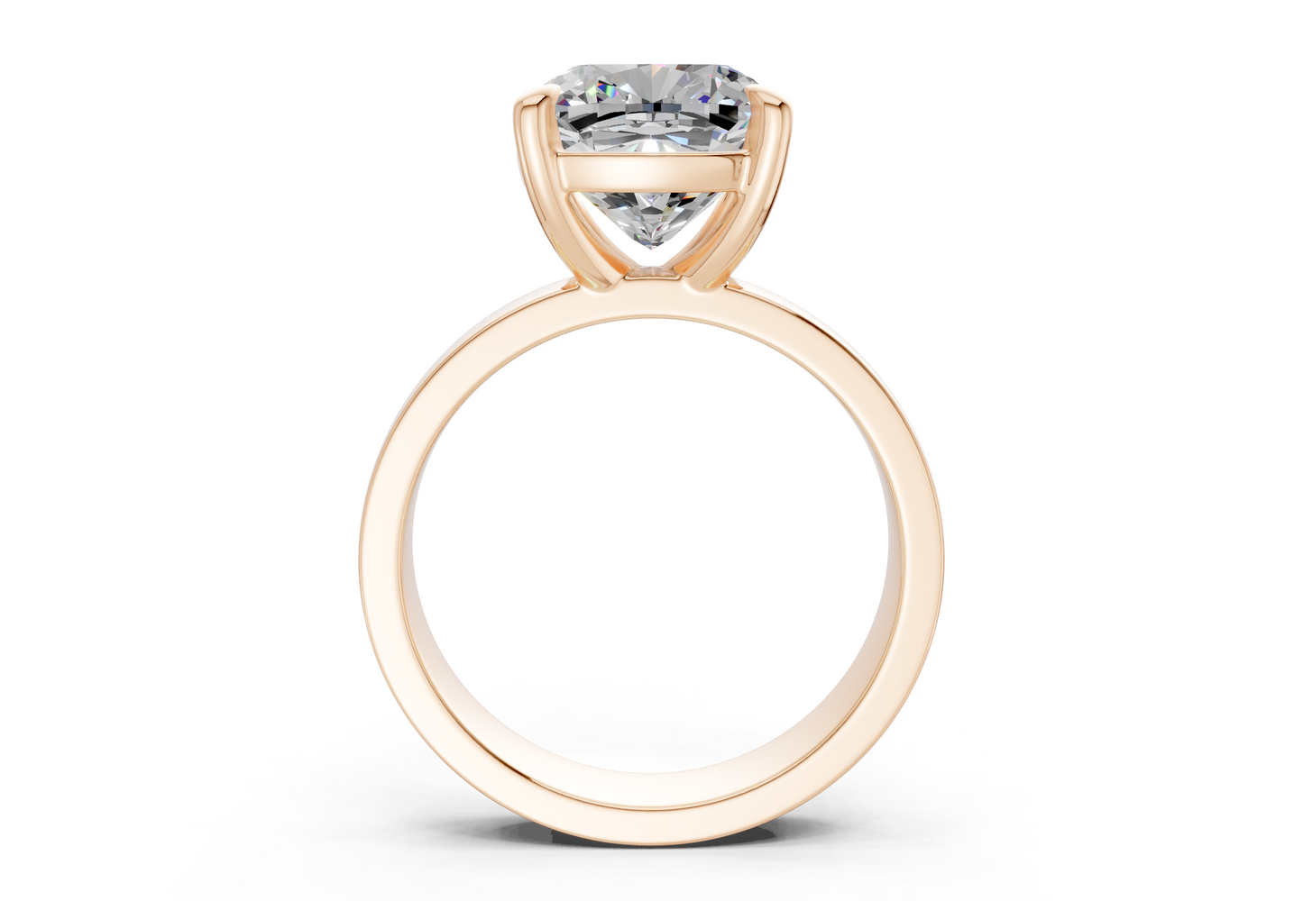 Cascade Diamond Solitaire Cushion Squareuare Cut 4mm Engagement Ring
