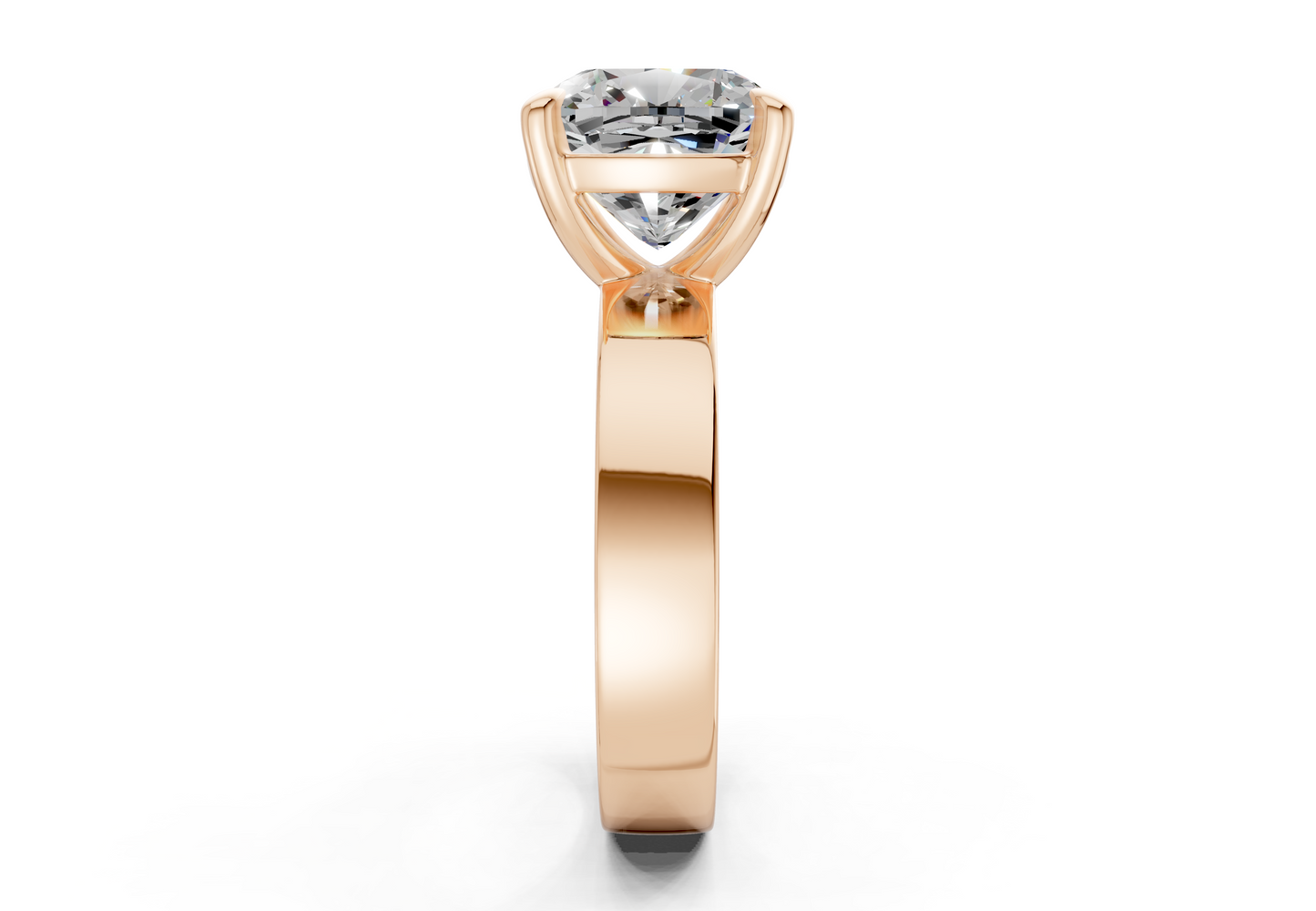 Cascade Diamond Solitaire Cushion Squareuare Cut 4mm Engagement Ring