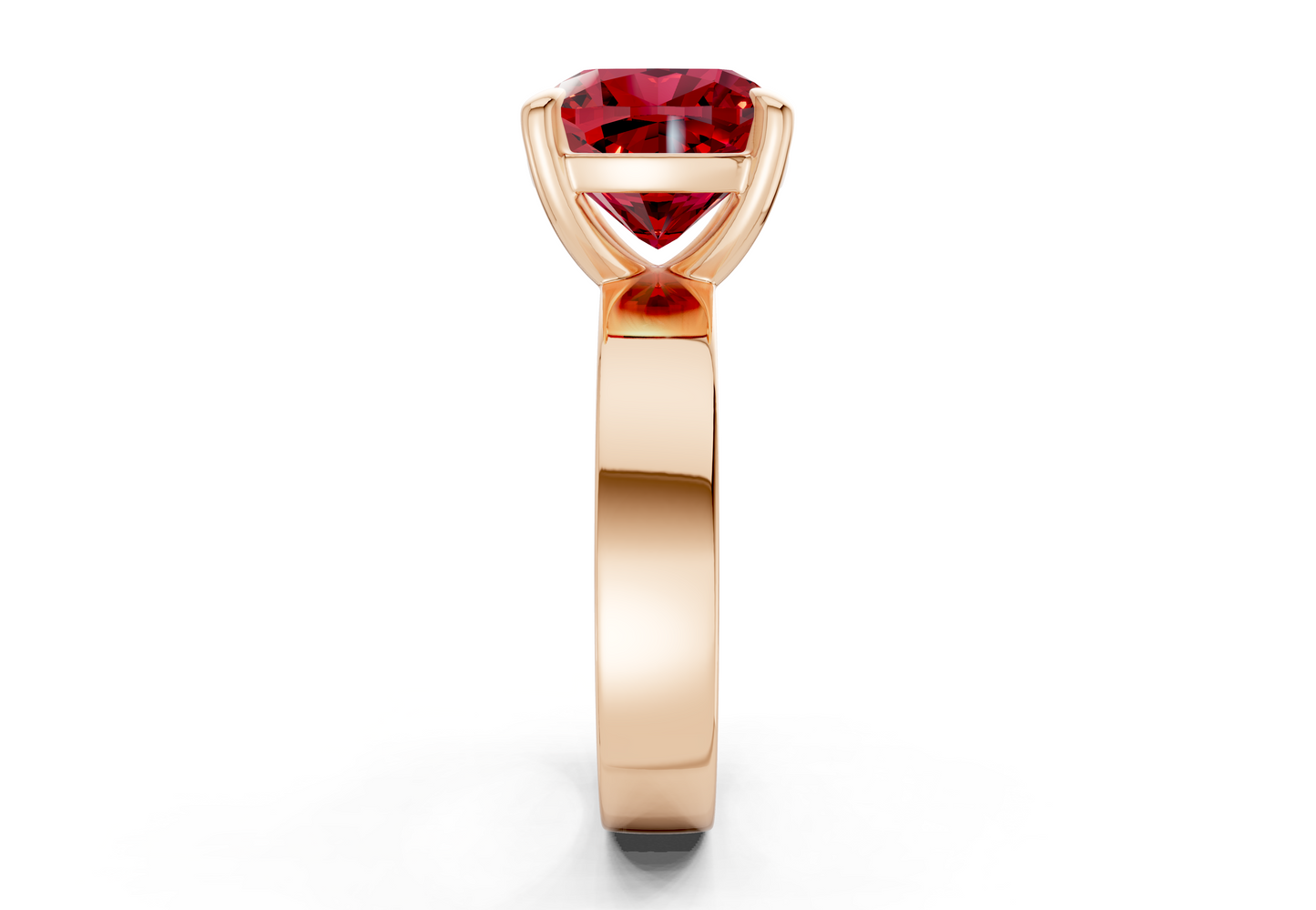Cascade Ruby Gemstone Solitaire Cushion Squareuare Cut 4mm Engagement Ring