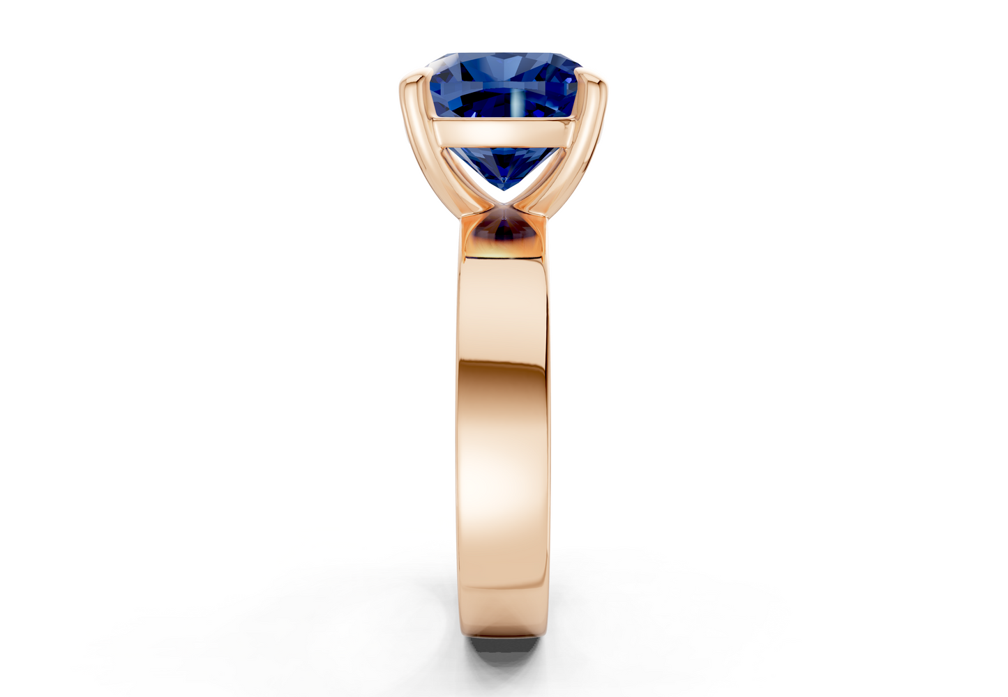 Cascade Sapphire Gemstone Solitaire Cushion Squareuare Cut 4mm Engagement Ring