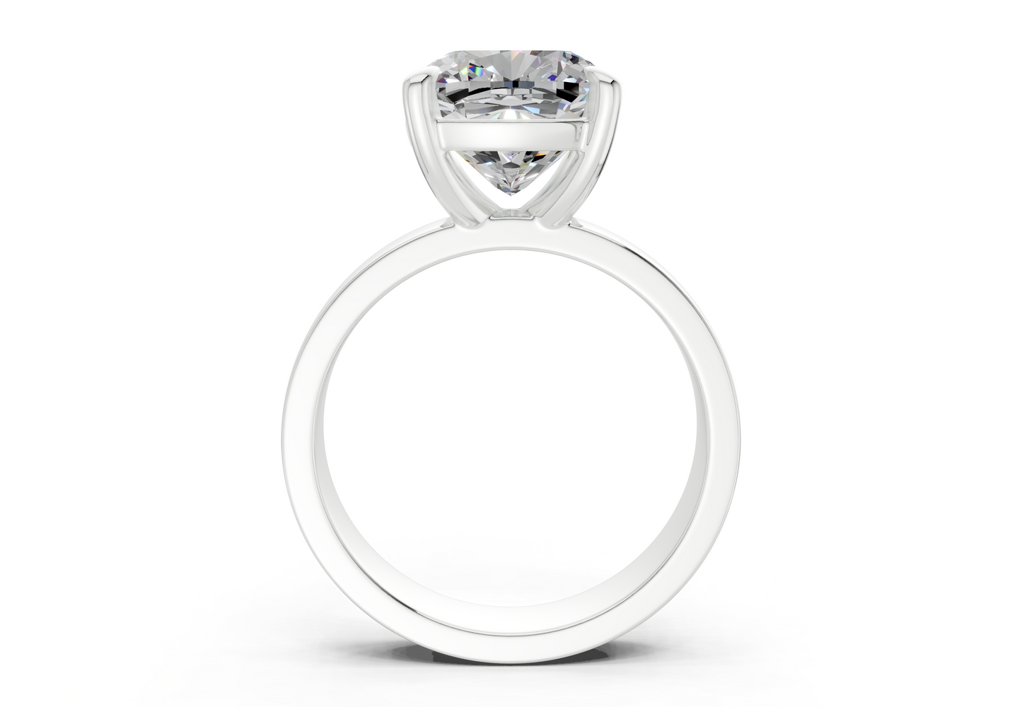 Cascade Diamond Solitaire Cushion Squareuare Cut 4mm Engagement Ring