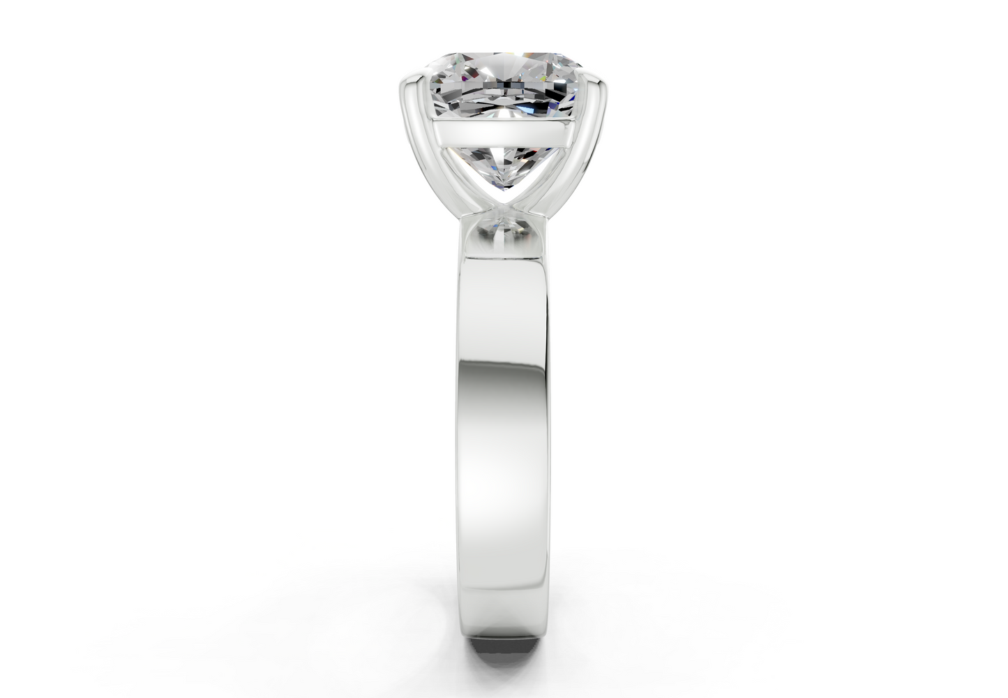 Cascade Diamond Solitaire Cushion Squareuare Cut 4mm Engagement Ring