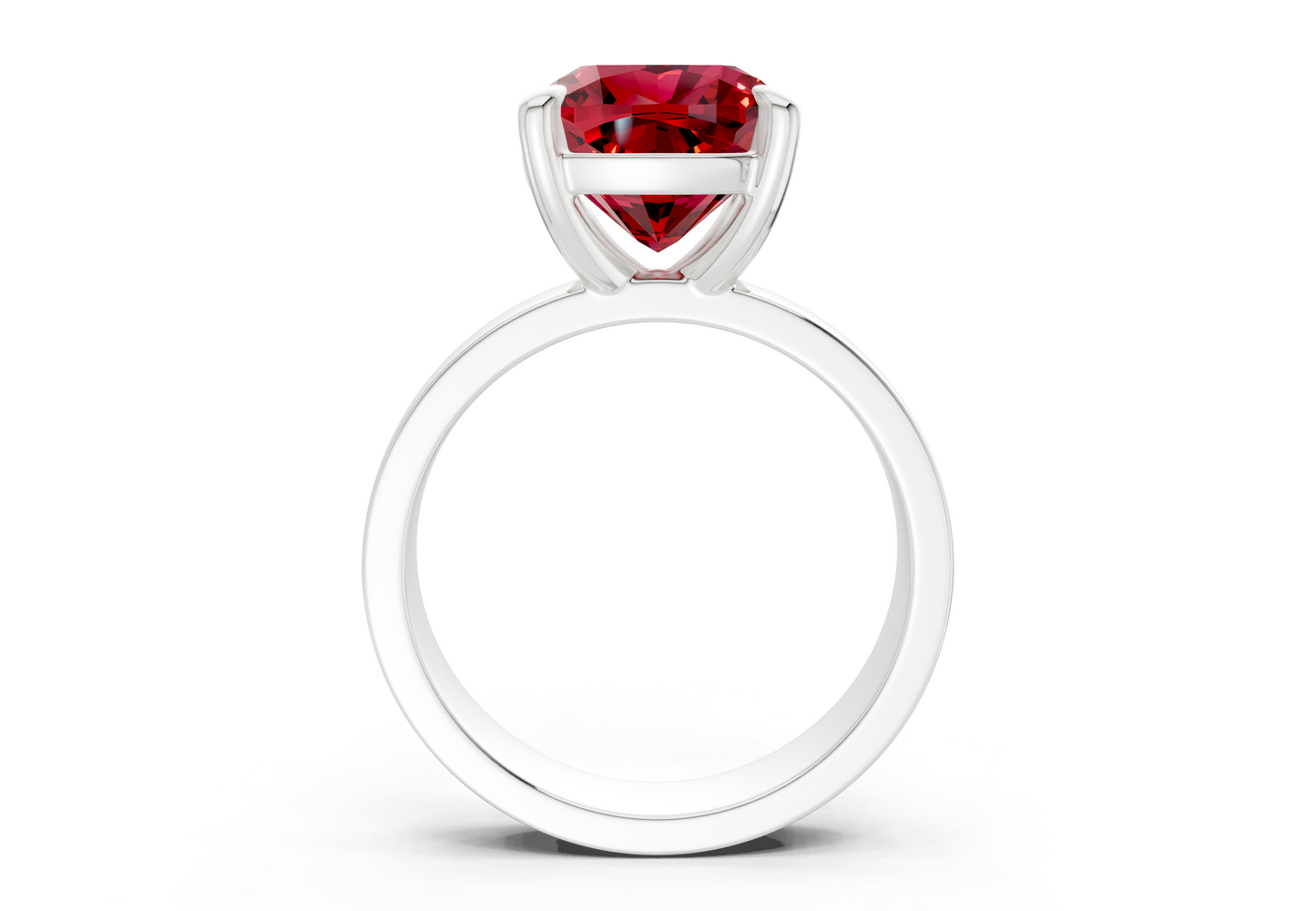 Cascade Ruby Gemstone Solitaire Cushion Squareuare Cut 4mm Engagement Ring
