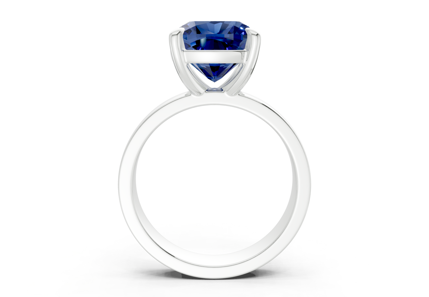Cascade Sapphire Gemstone Solitaire Cushion Squareuare Cut 4mm Engagement Ring