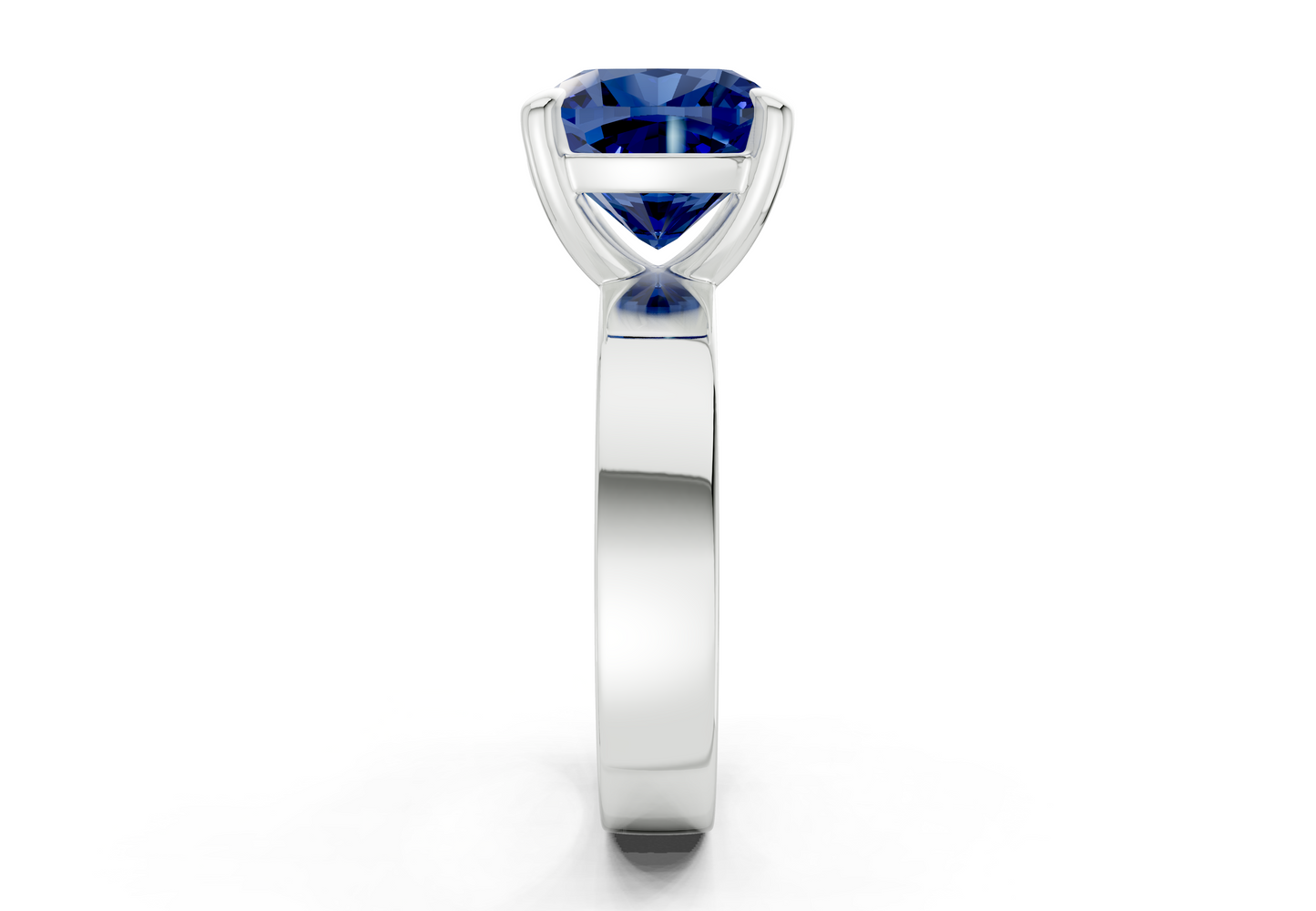 Cascade Sapphire Gemstone Solitaire Cushion Squareuare Cut 4mm Engagement Ring