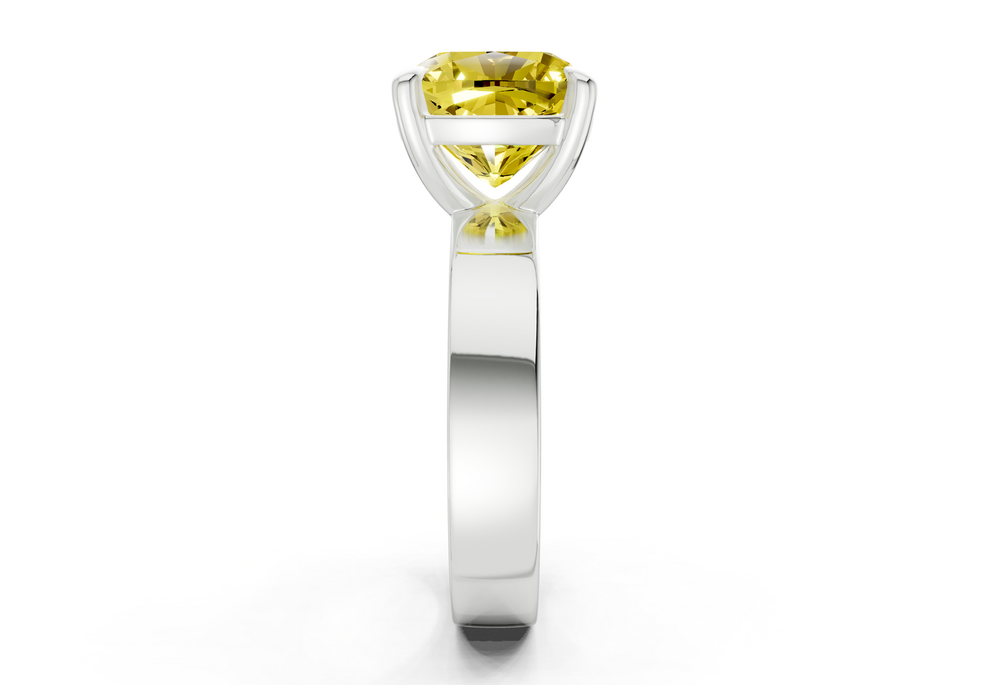 Cascade Yellow Diamond Solitaire Cushion Squareuare Cut 4mm Engagement Ring
