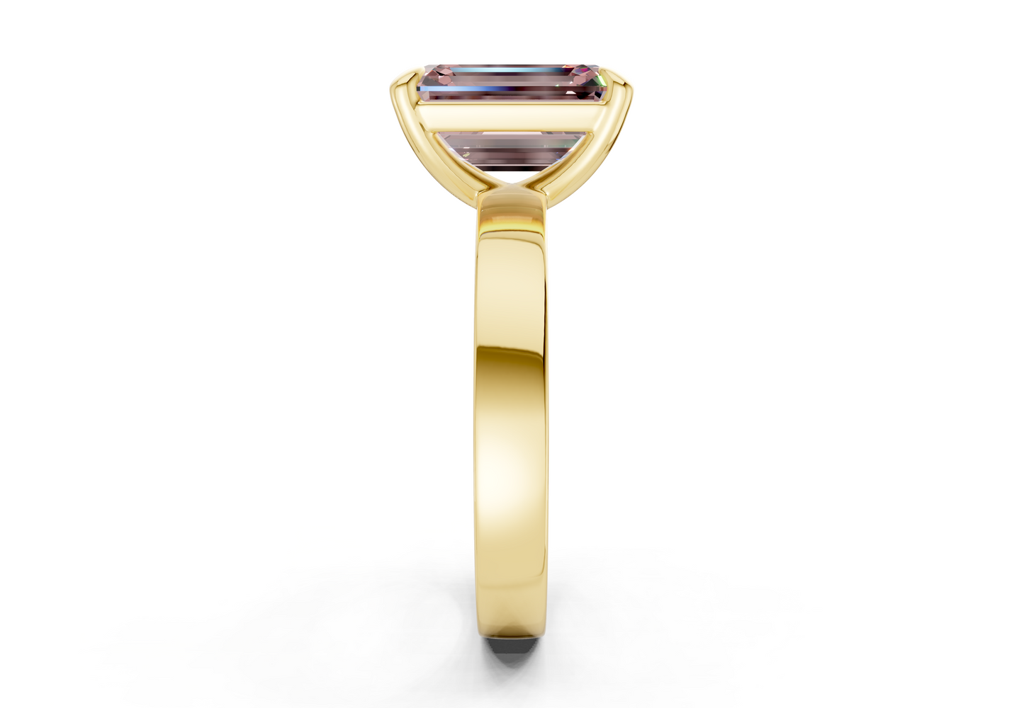 Aspen Pink Diamond Solitaire Emerald Cut 3mm Engagement Ring