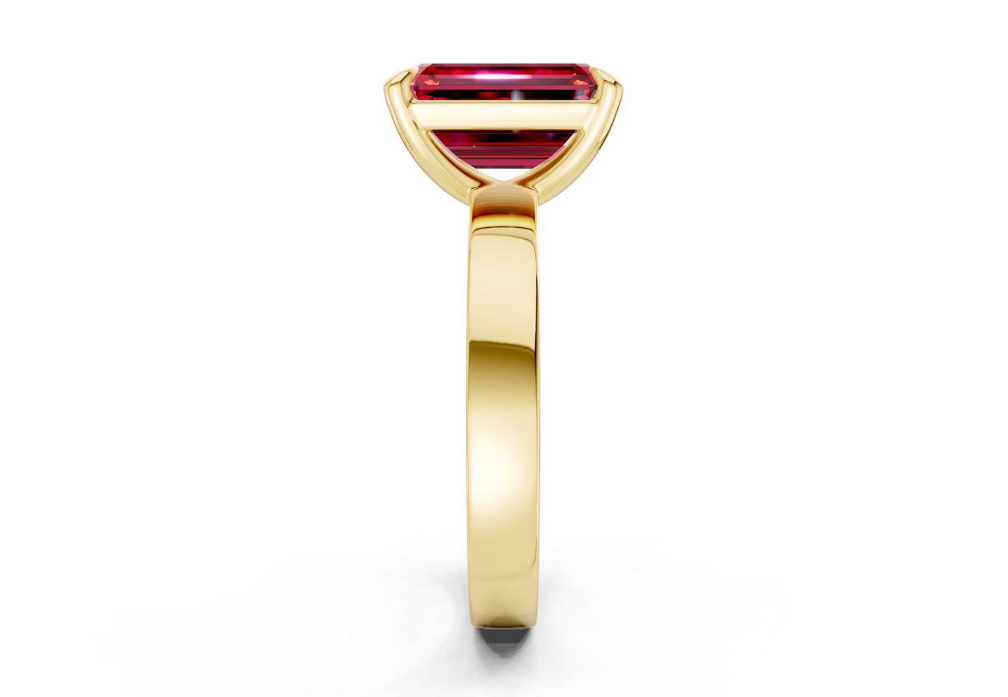 Aspen Ruby Gemstone Solitaire Emerald Cut 3mm Engagement Ring