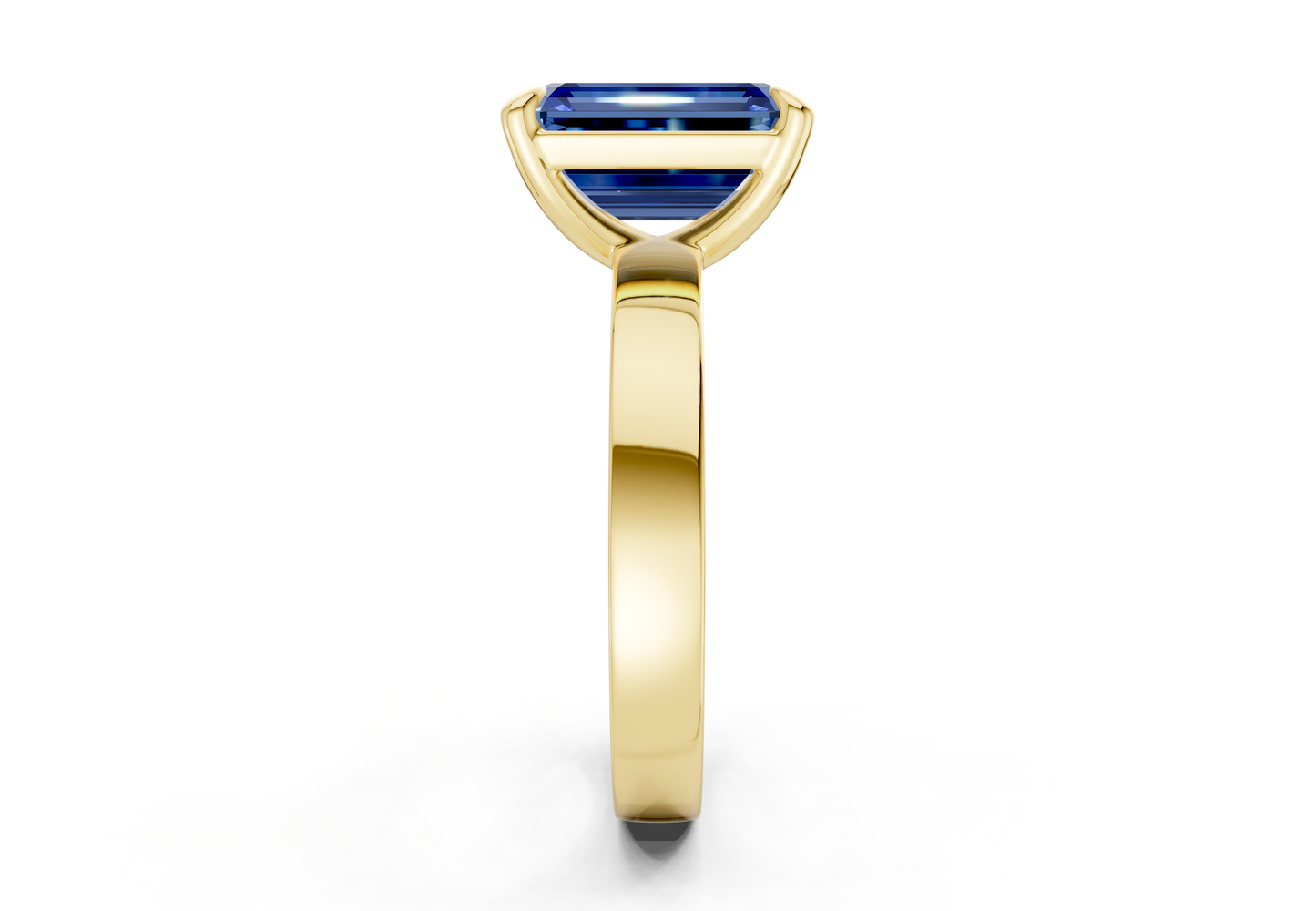 Aspen Sapphire Gemstone Solitaire Emerald Cut 3mm Engagement Ring