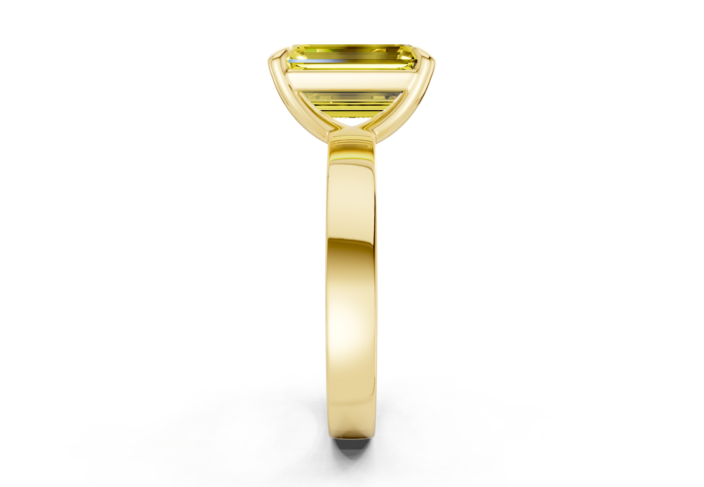 Aspen Yellow Diamond Solitaire Emerald Cut 3mm Engagement Ring