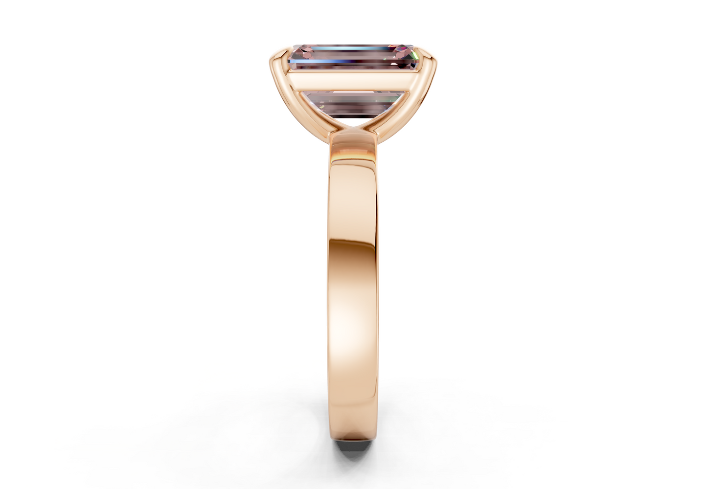 Aspen Pink Diamond Solitaire Emerald Cut 3mm Engagement Ring