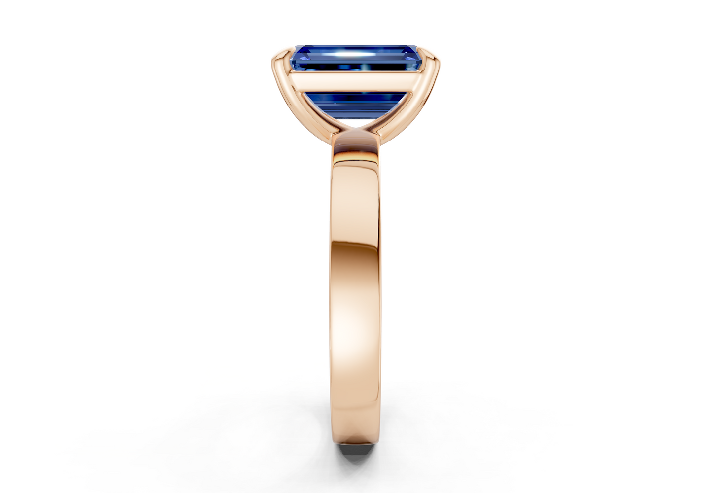 Aspen Sapphire Gemstone Solitaire Emerald Cut 3mm Engagement Ring