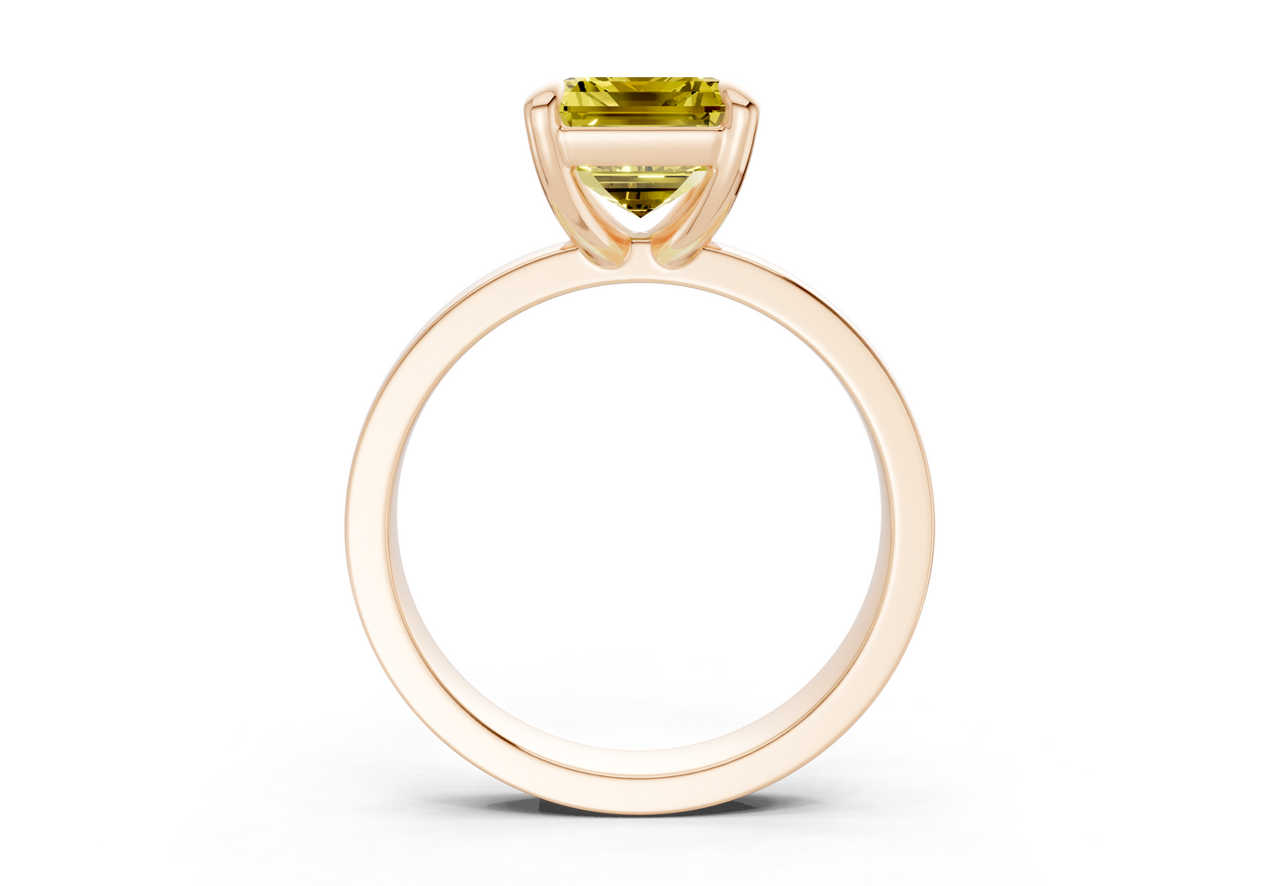 Aspen Yellow Diamond Solitaire Emerald Cut 3mm Engagement Ring