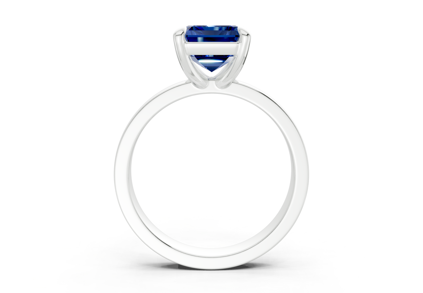 Aspen Sapphire Gemstone Solitaire Emerald Cut 3mm Engagement Ring