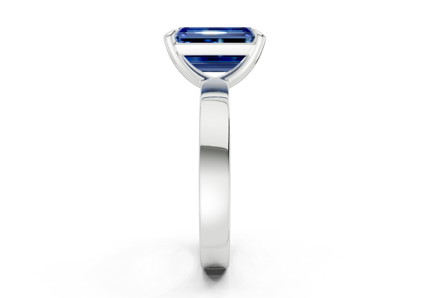 Aspen Sapphire Gemstone Solitaire Emerald Cut 3mm Engagement Ring