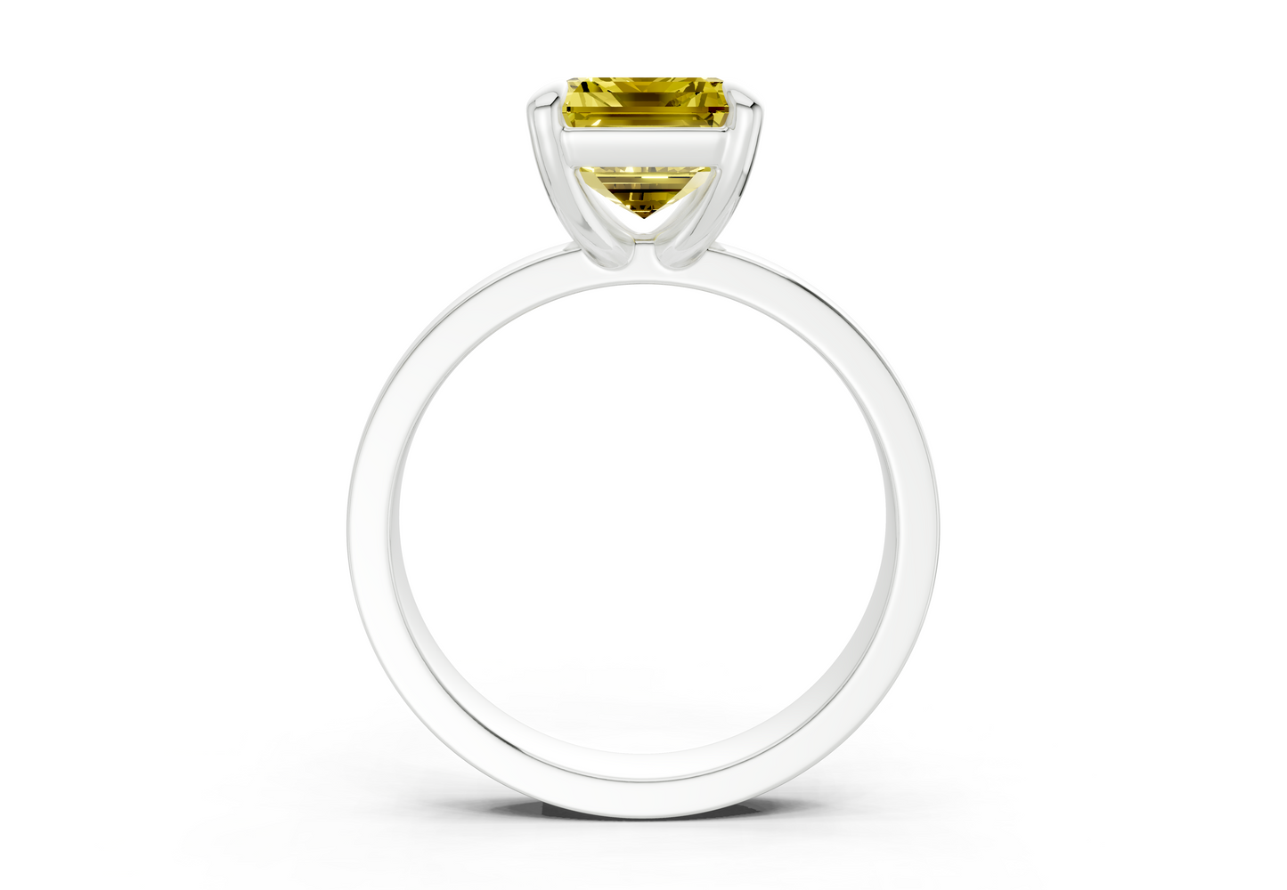 Aspen Yellow Diamond Solitaire Emerald Cut 3mm Engagement Ring