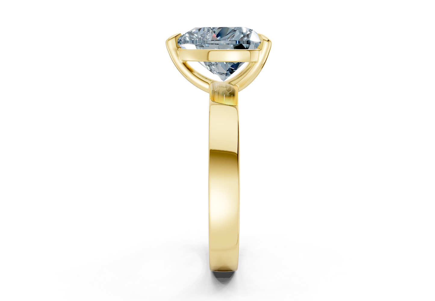 Aspen Blue Diamond Solitaire Heart Cut 3mm Engagement Ring