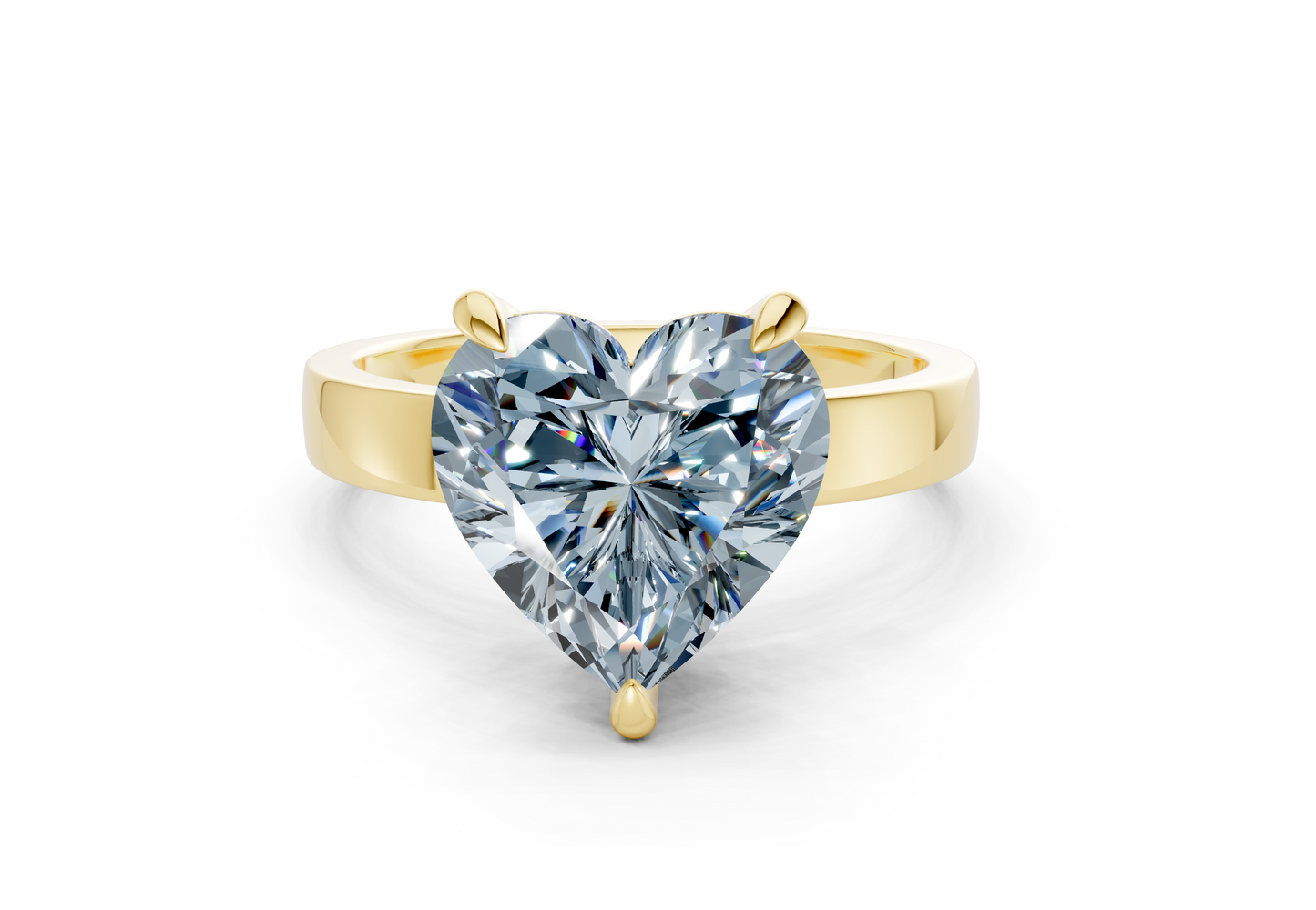 Aspen Blue Diamond Solitaire Heart Cut 3mm Engagement Ring