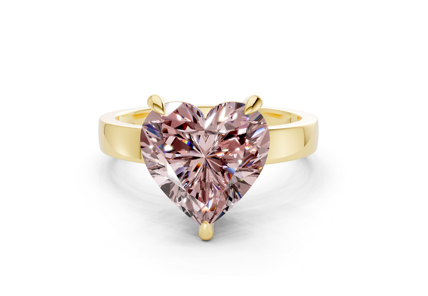 Aspen Pink Diamond Solitaire Heart Cut 3mm Engagement Ring