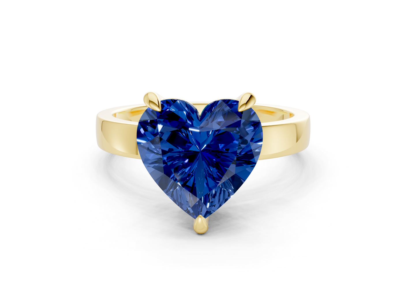 Aspen Sapphire Gemstone Solitaire Heart Cut 3mm Engagement Ring
