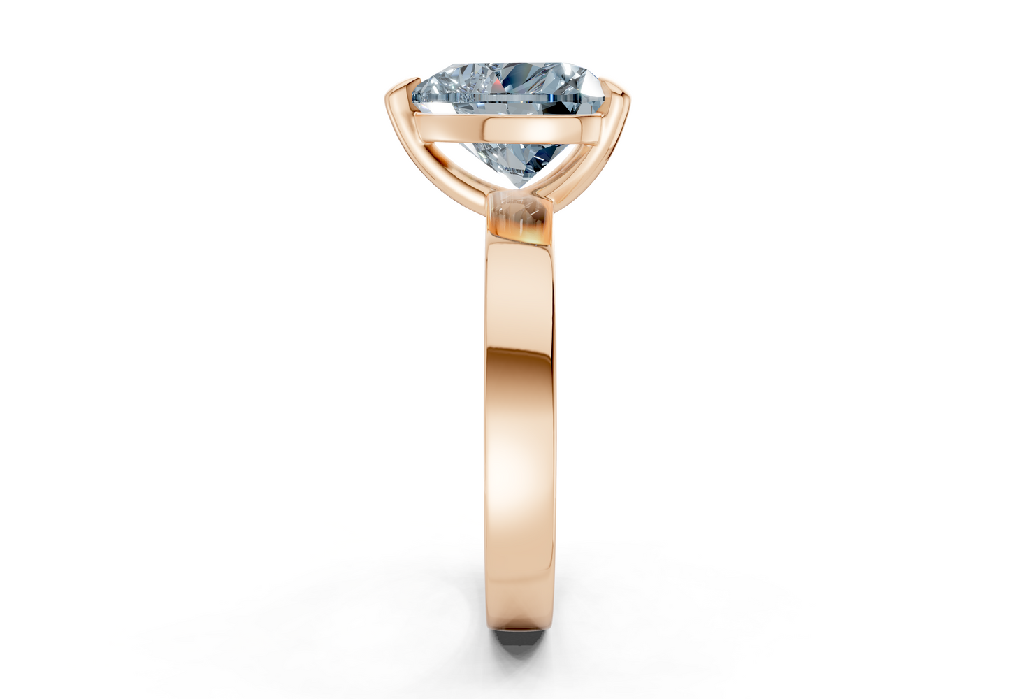 Aspen Blue Diamond Solitaire Heart Cut 3mm Engagement Ring