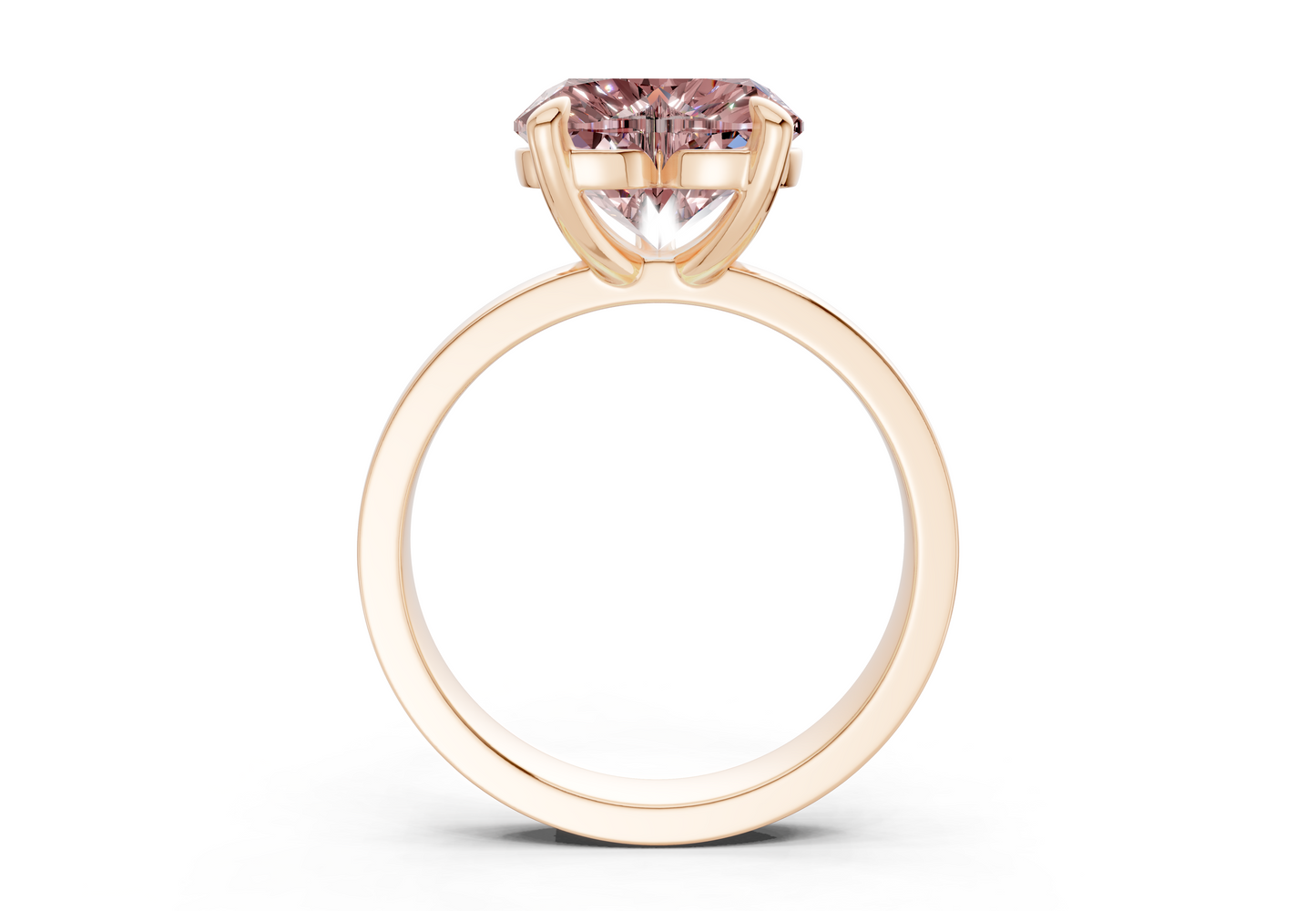 Aspen Pink Diamond Solitaire Heart Cut 3mm Engagement Ring