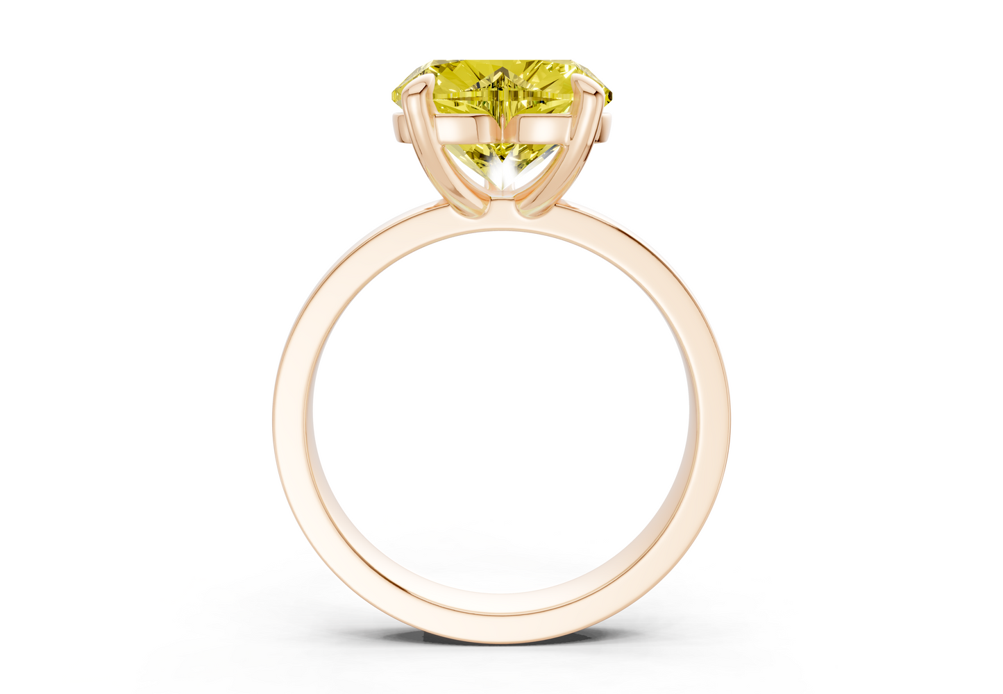 Aspen Yellow Diamond Solitaire Heart Cut 3mm Engagement Ring