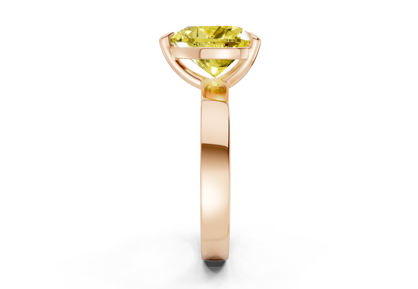 Aspen Yellow Diamond Solitaire Heart Cut 3mm Engagement Ring