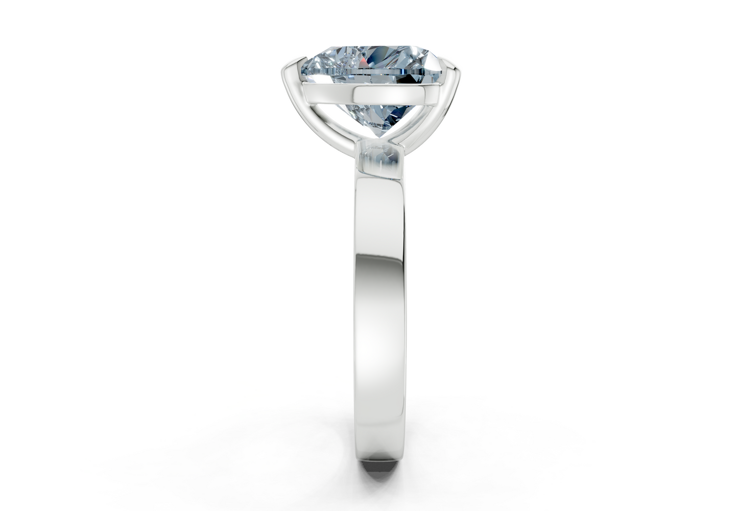 Aspen Blue Diamond Solitaire Heart Cut 3mm Engagement Ring