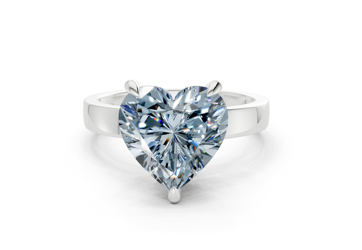 Aspen Blue Diamond Solitaire Heart Cut 3mm Engagement Ring