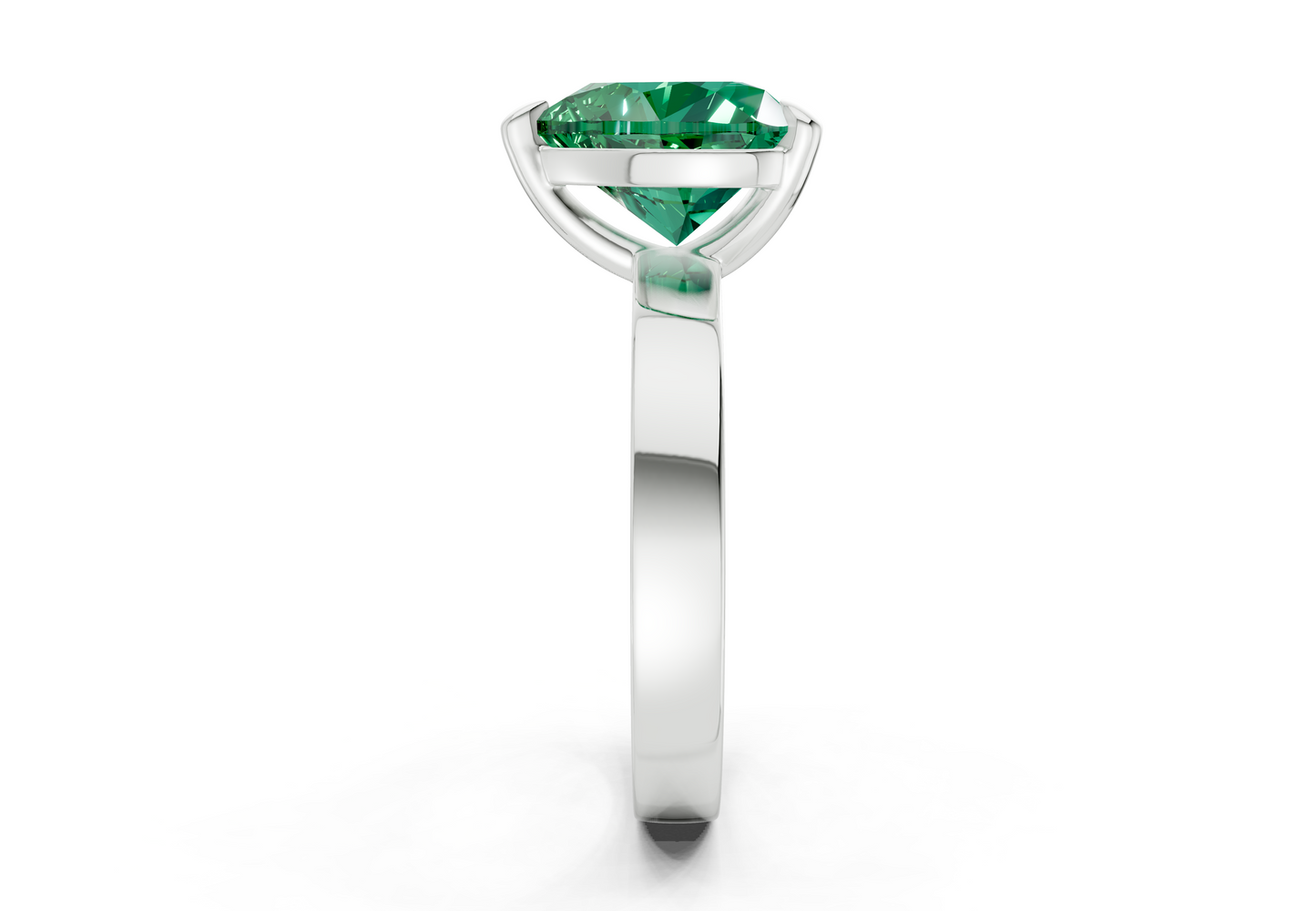 Aspen Emerald Gemstone Solitaire Heart Cut 3mm Engagement Ring