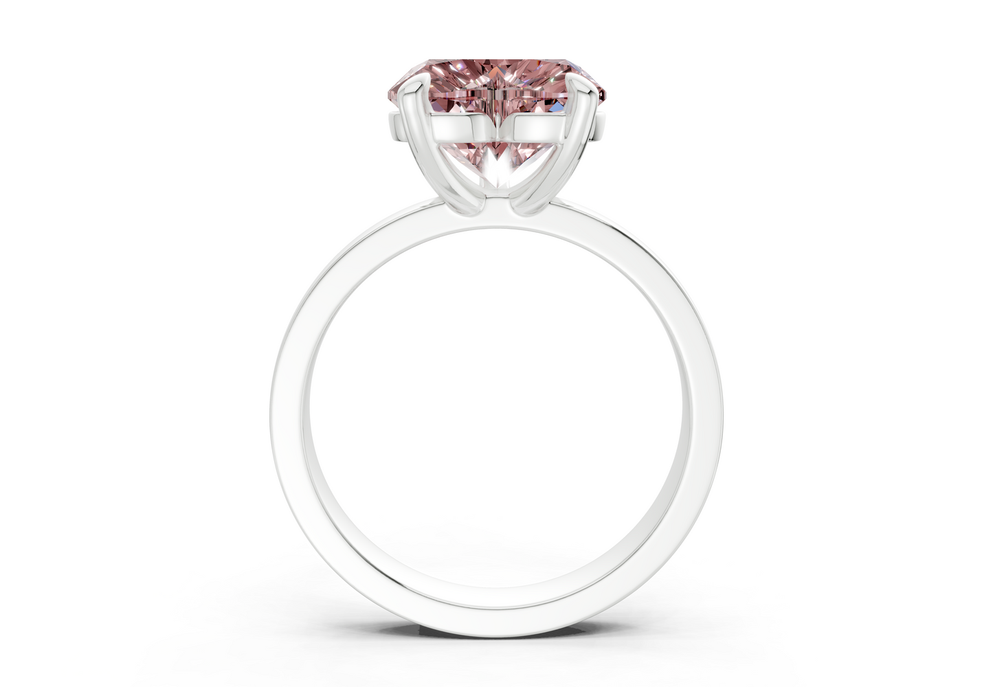 Aspen Pink Diamond Solitaire Heart Cut 3mm Engagement Ring