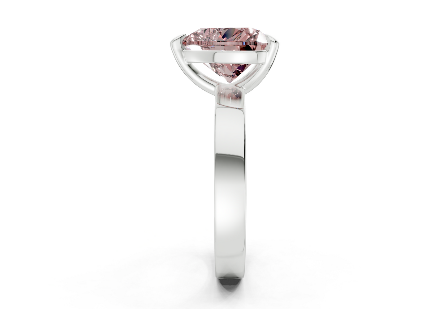 Aspen Pink Diamond Solitaire Heart Cut 3mm Engagement Ring