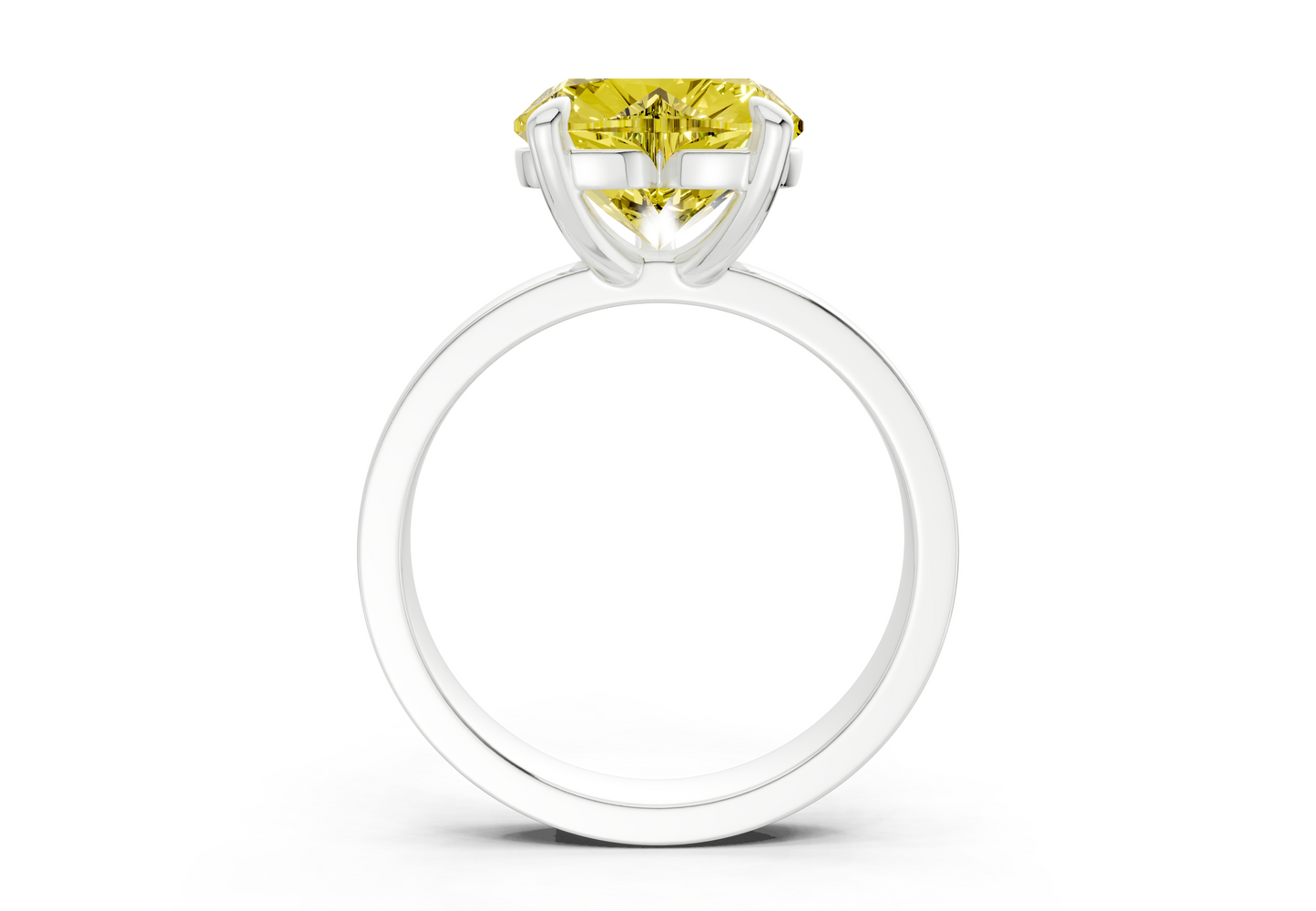 Aspen Yellow Diamond Solitaire Heart Cut 3mm Engagement Ring